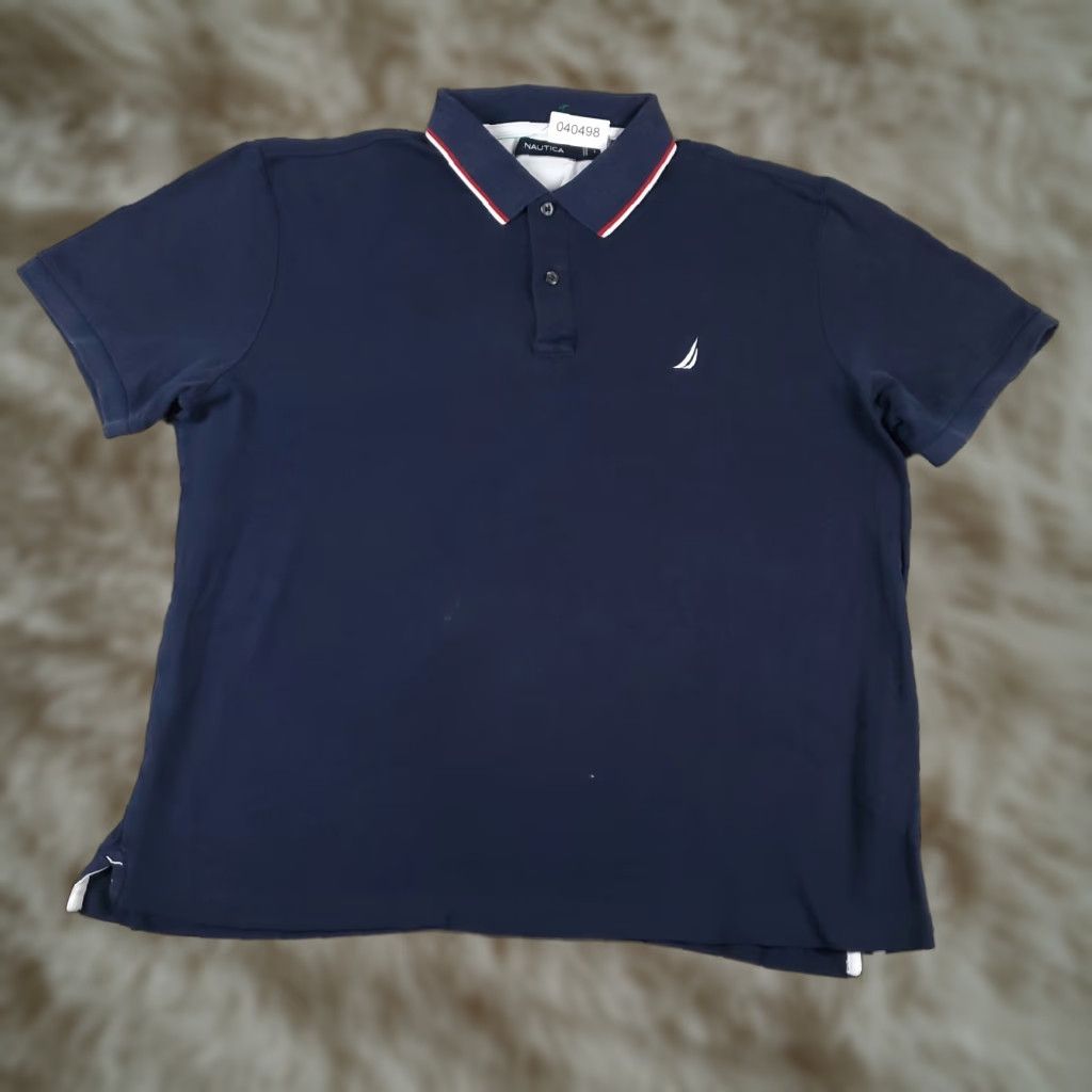 Nautica Nautica Polo Shirt Men's Large Blue Solid Short Sleeve Casual Activewear Size US L / EU 52-54 / 3 - 1 Thumbnail