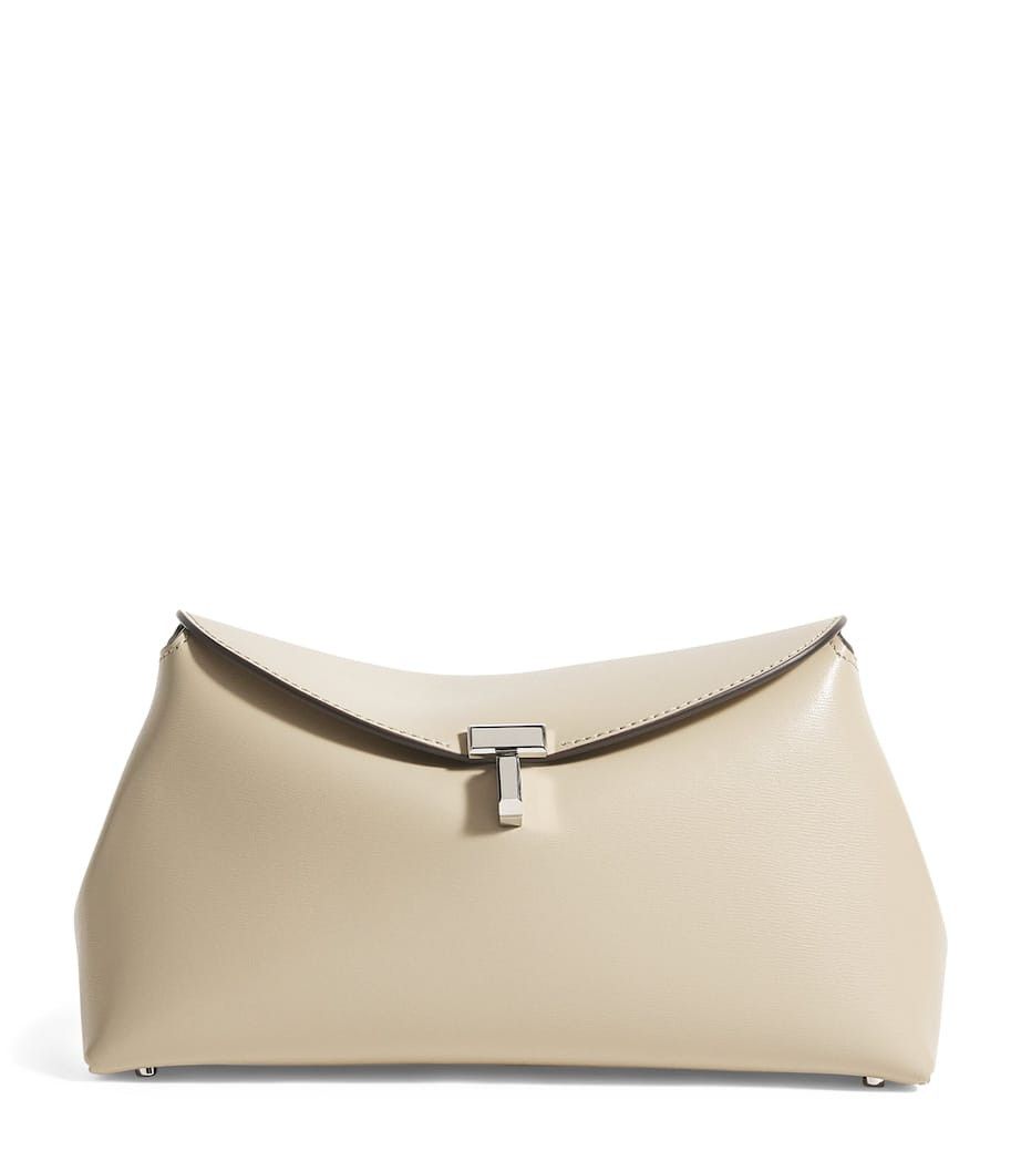 Toteme os11x0726 Size: OS / Leather T-Lock Clutch Bag in Cream Size ONE SIZE - 1 Thumbnail