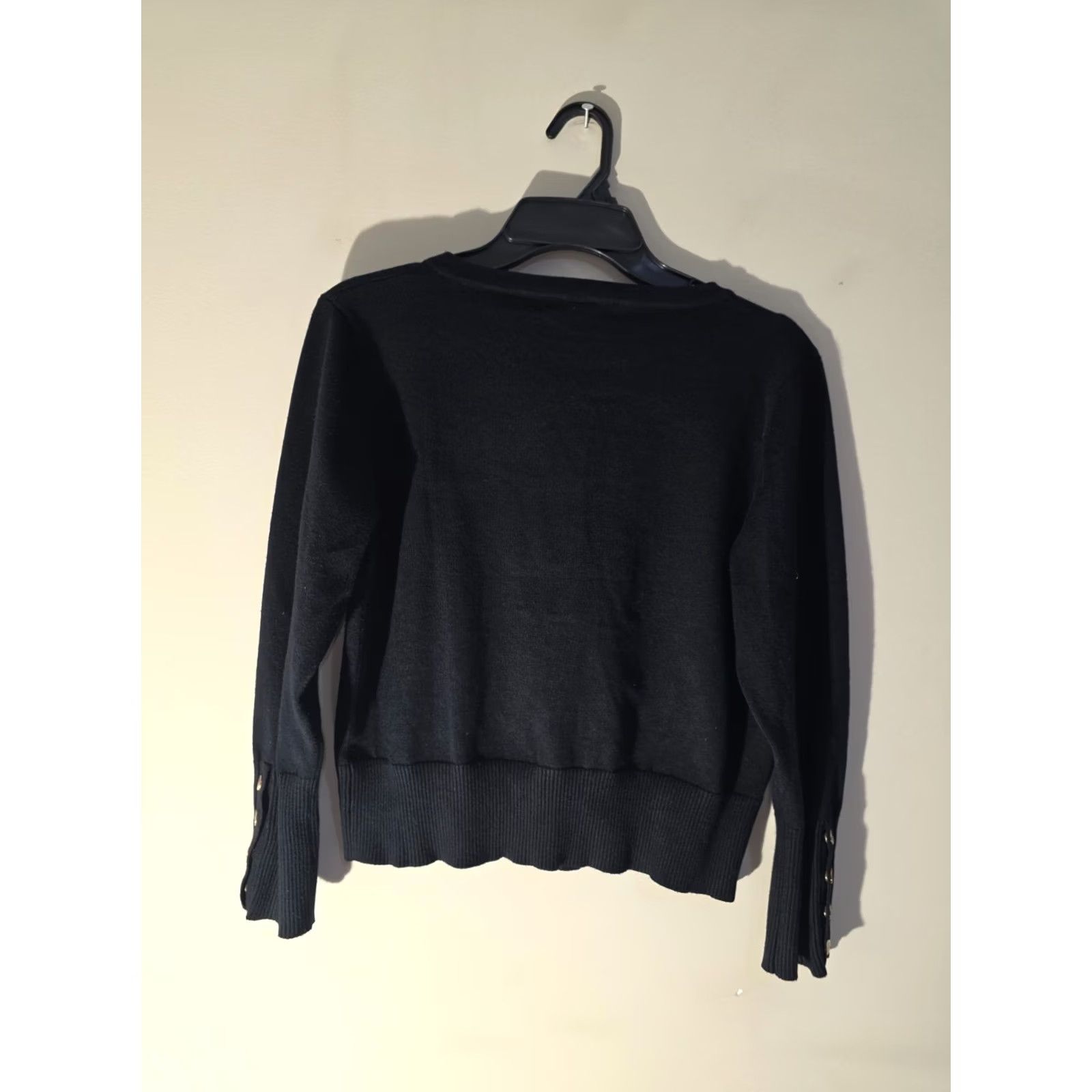 Vintage Grace Elements Black Button-Down Cardigan Sweater Women L Black Cardigan Womens Large Button Long Sl Size L / US 10 / IT 46 - 4 Thumbnail