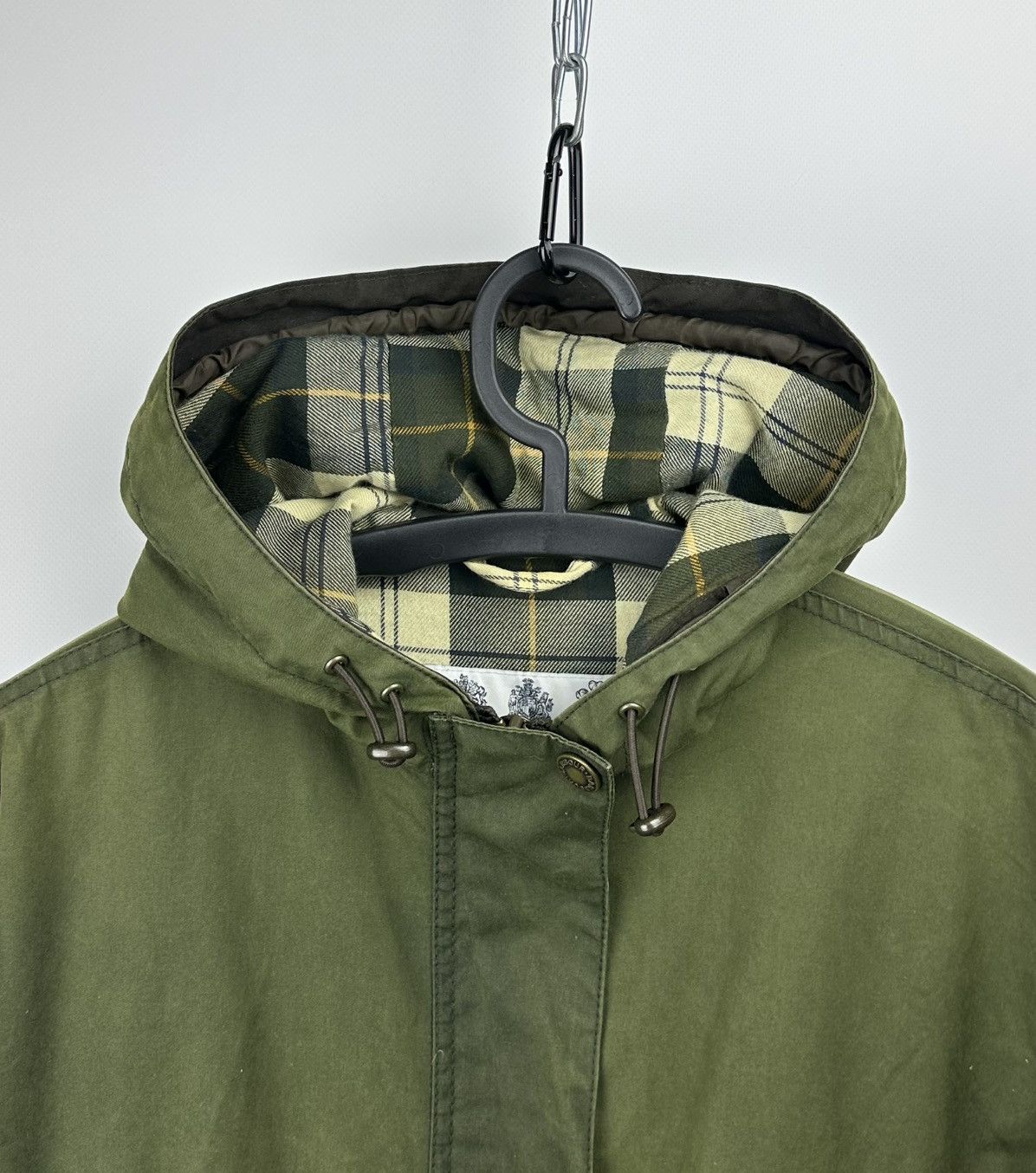Barbour Barbour Rain Parka Waxed Cotton Green Women’s Jacket UK 12 Size M / US 6-8 / IT 42-44 - 2 Thumbnail