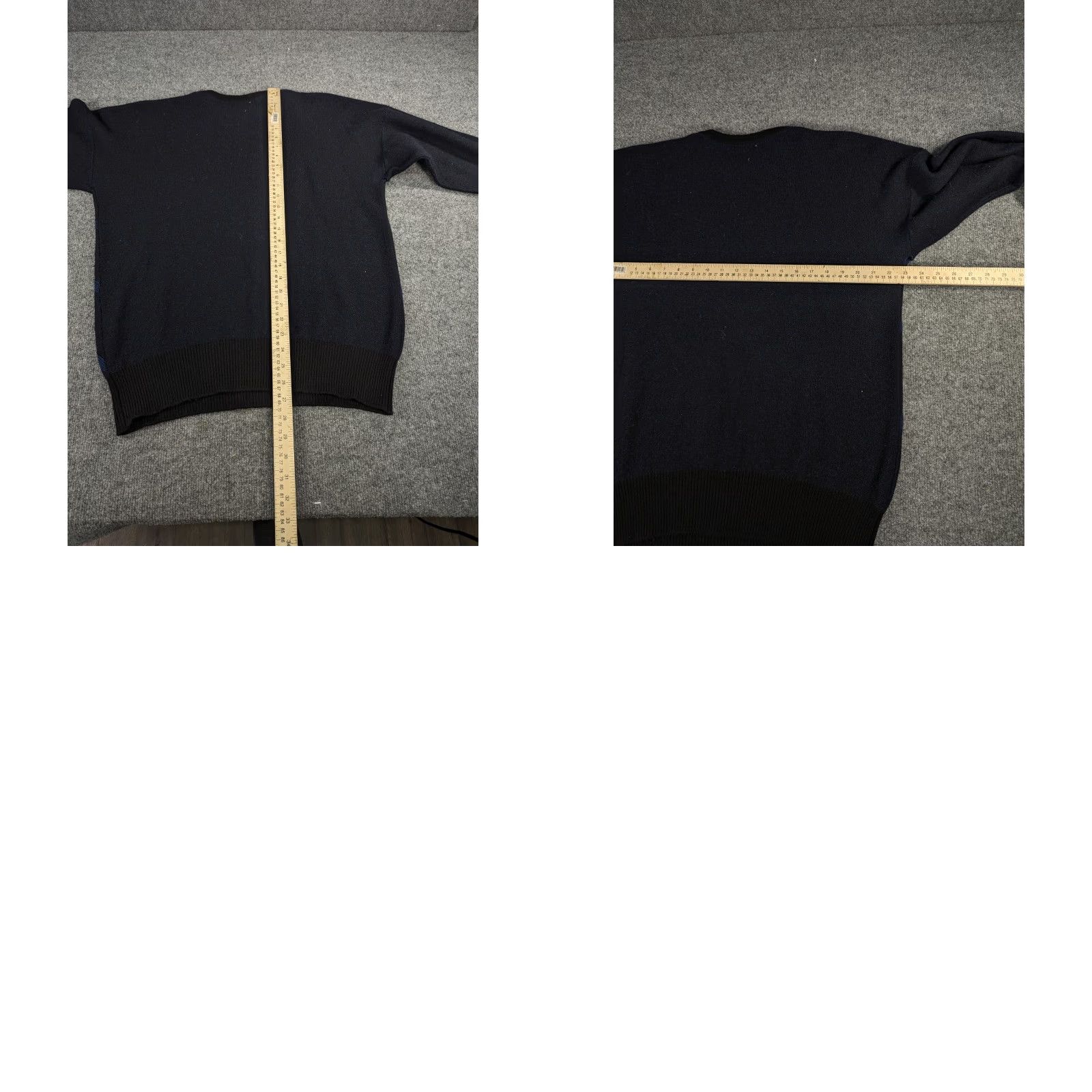Burlington S Fisher Burlington Arcade Striped Cashmere Jumper - Men - V-Neck - Long Sleeve - Black/Yellow - Size M - Pullover - Knit - Casual - UK Vintage? Size US M / EU 48-50 / 2 - 8 Thumbnail