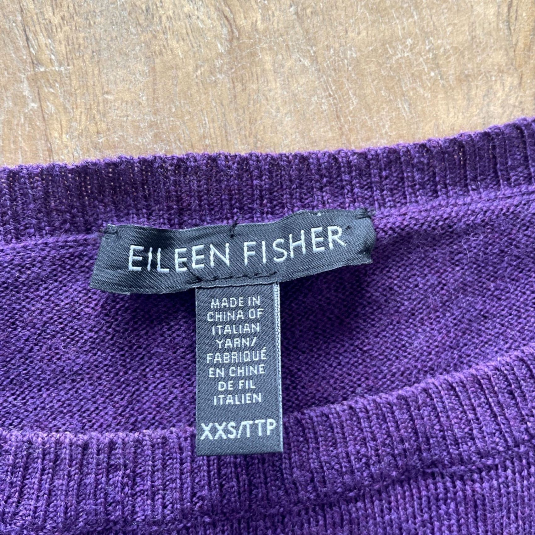 Eileen Fisher Eileen Fisher 100% Merino Wool Tunic Sweater Women XXS Purple Knit Round Neck Sweatshirt Shirt Blouse? Size XXS / US 00 / IT 34 - 3 Thumbnail