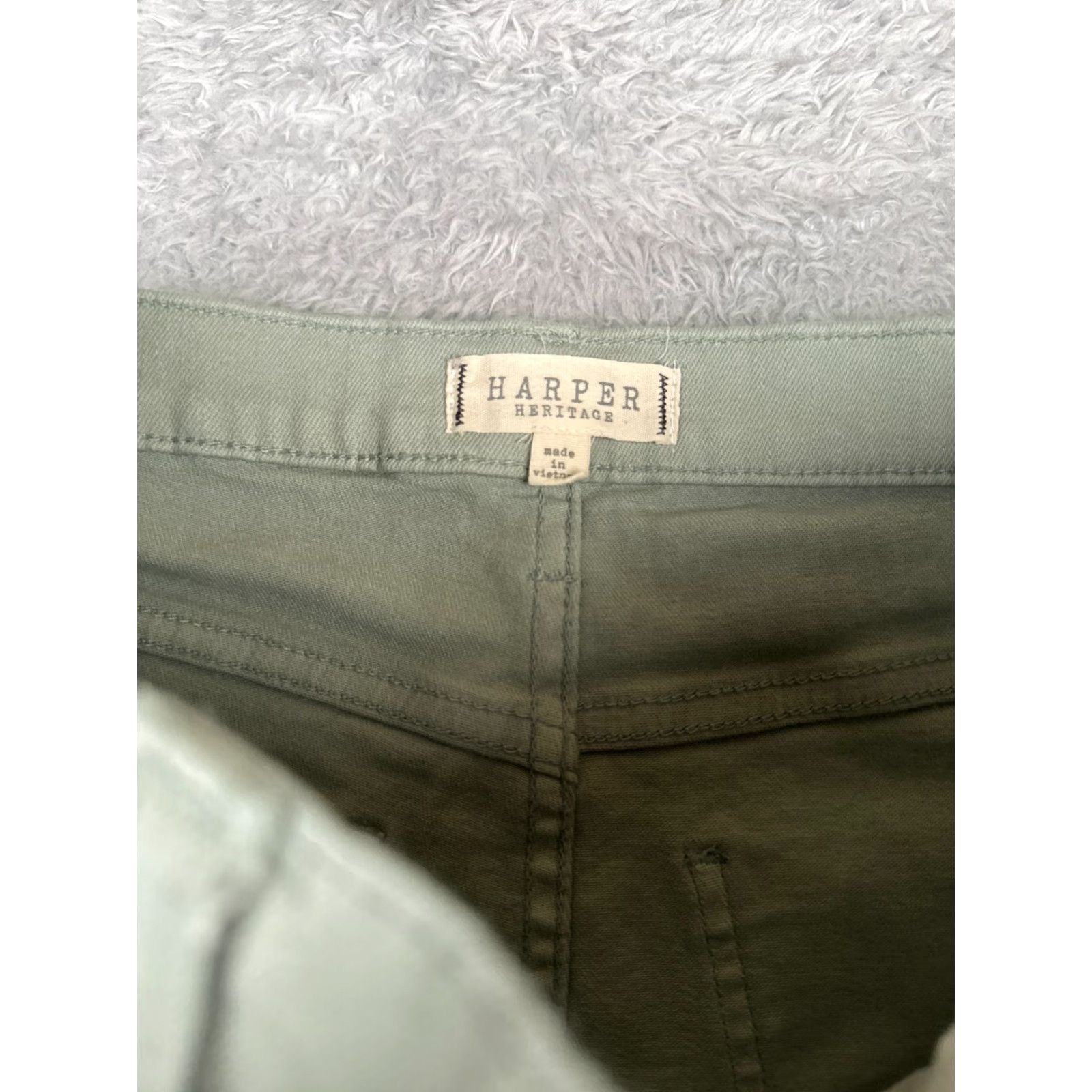 Vintage Harper Heritage Jeans Womens 30 Green High Rise Flared Cotton Denim 30x27 Regular Rise Zone 5-Pocket Size 30" / US 8 / IT 44 - 6 Thumbnail
