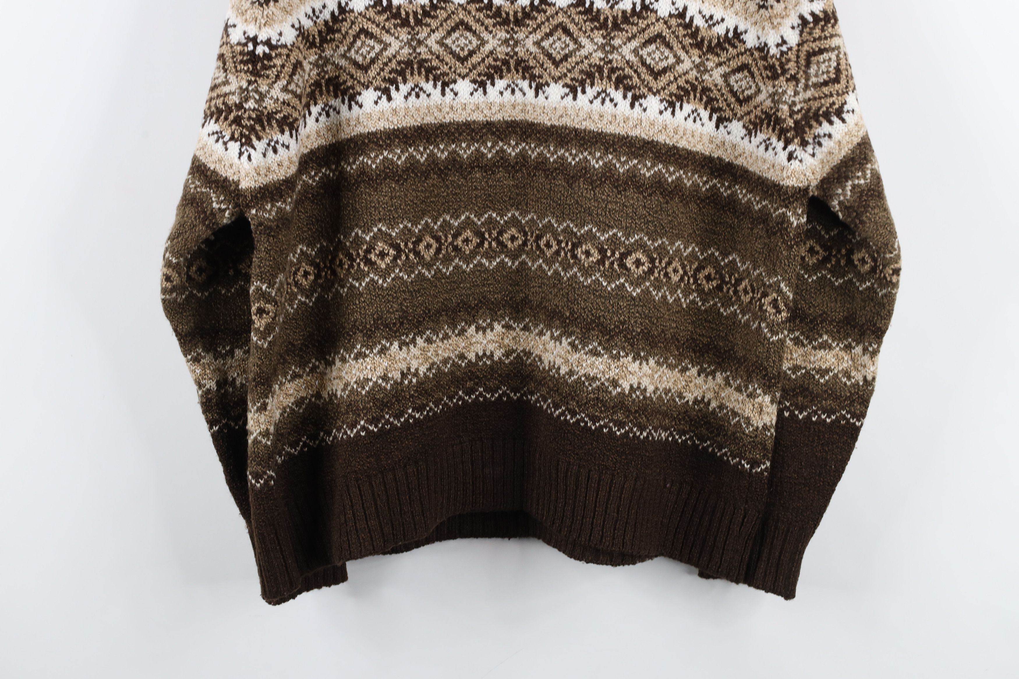 Vintage Vintage 90s Streetwear Blend Fair Isle Knit Half Zip Sweater Size L / US 10 / IT 46 - 11 Thumbnail