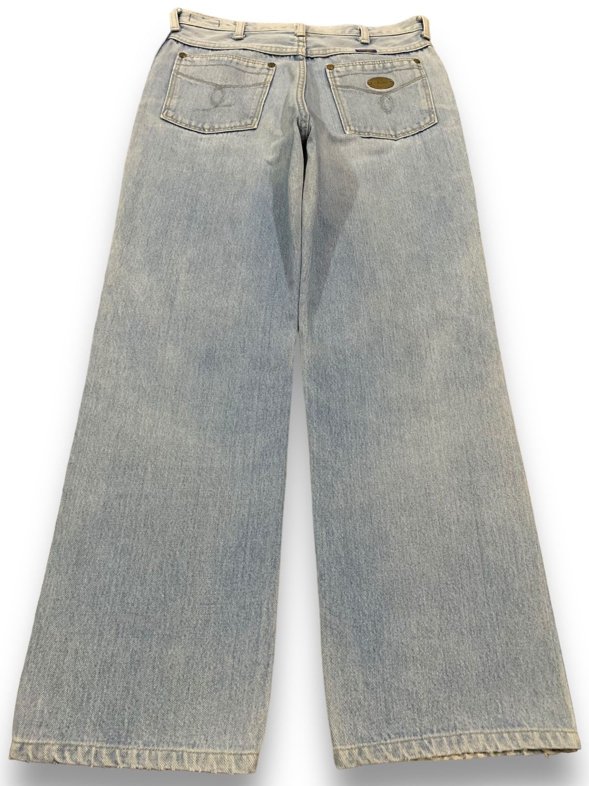 Wrangler Vintage 90s Wrangler Blue Washed Straight Leg Ripped Jeans Size US 29 - 2 Thumbnail