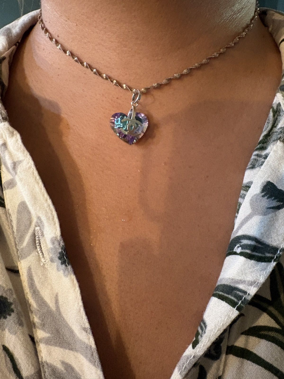 Other 925 Aunthentic Silver necklace with rainbow rhinestone charm Size ONE SIZE - 1 Thumbnail