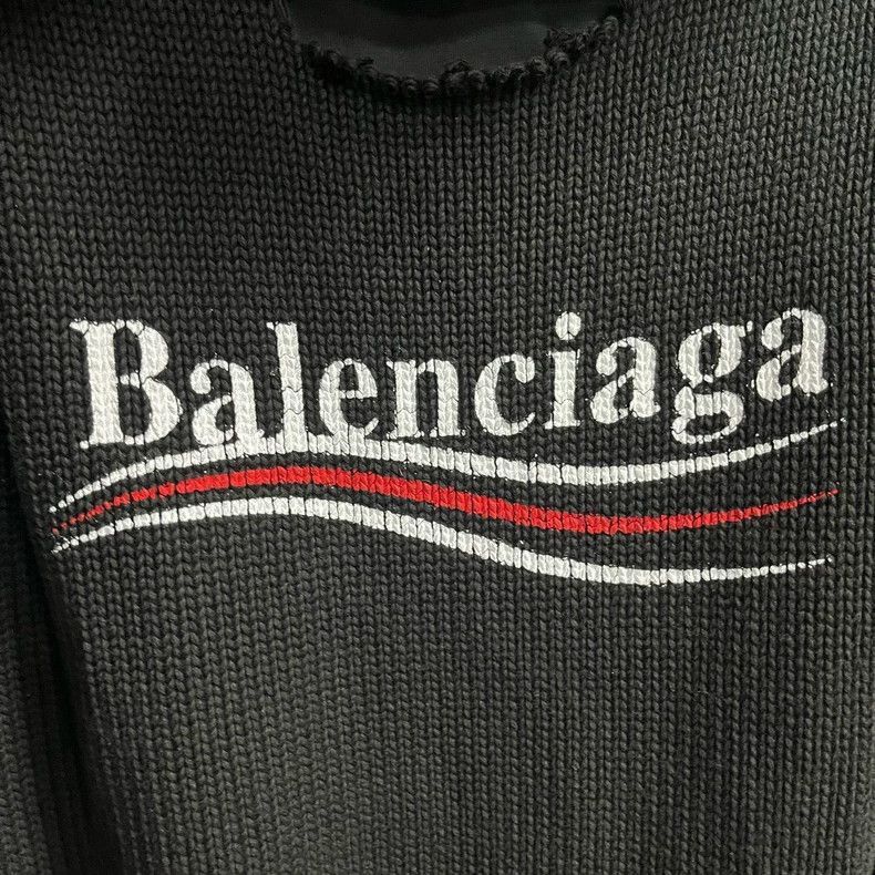 Balenciaga Balenciaga Black Hooded Sweater with Holes-2505 Size US S / EU 44-46 / 1 - 5 Thumbnail