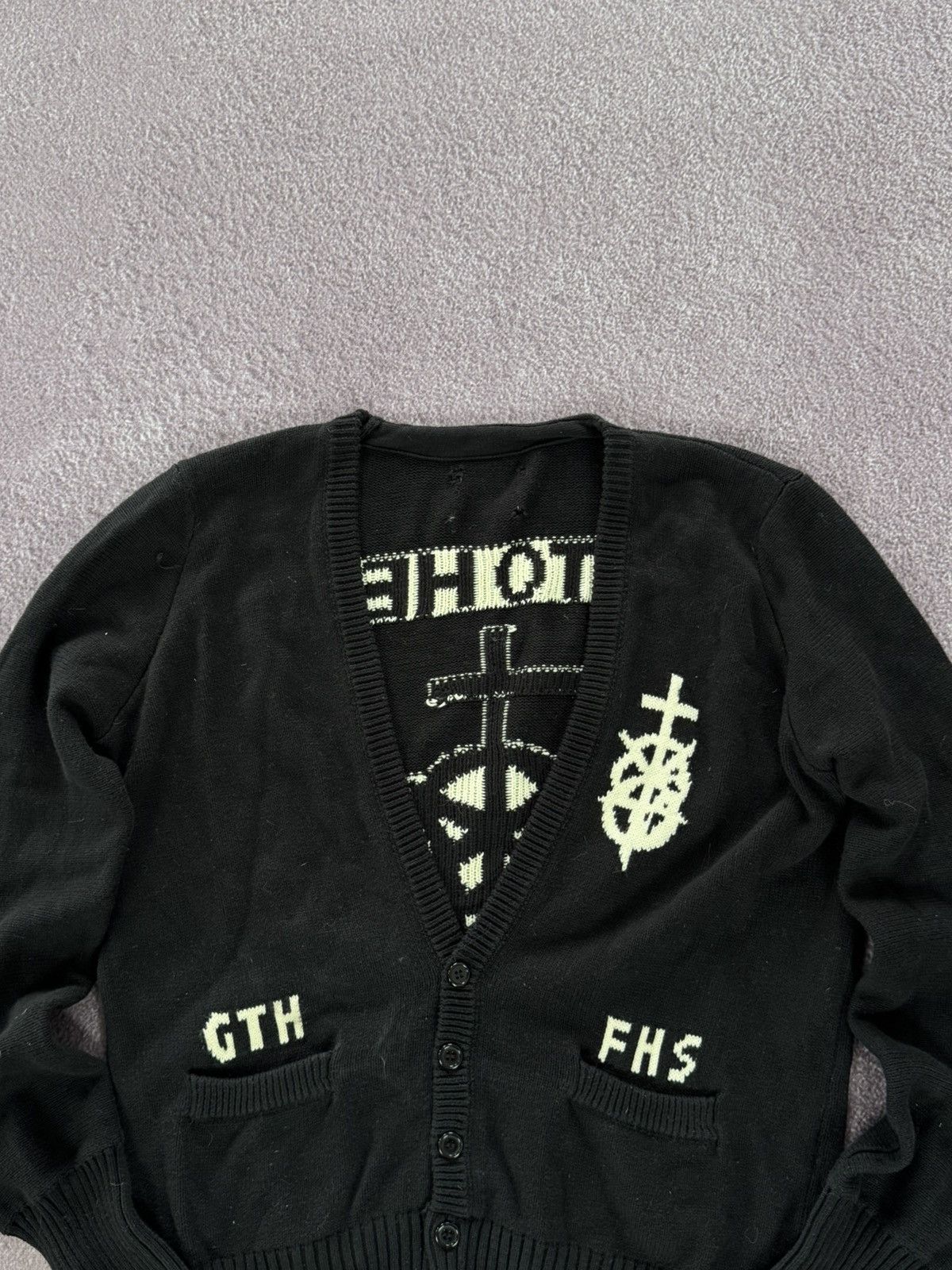 Other Vintage Goth Style Grunge Vibe Knit Sweater Cardigan Size M / US 6-8 / IT 42-44 - 6 Thumbnail