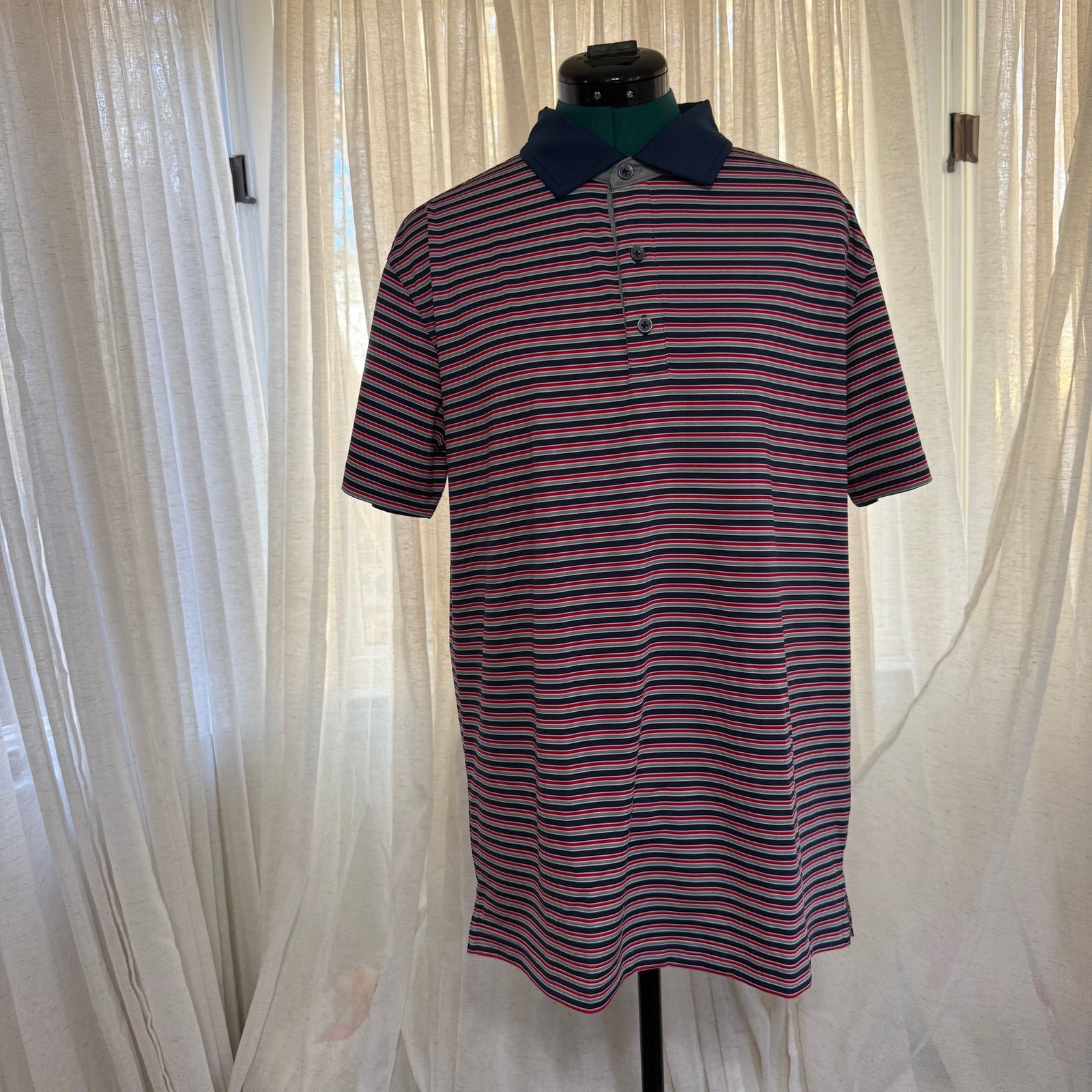 Bobby Jones Bobby Jones Rule 18 Striped Performance Polo | Sz M Size US M / EU 48-50 / 2 - 2 Thumbnail