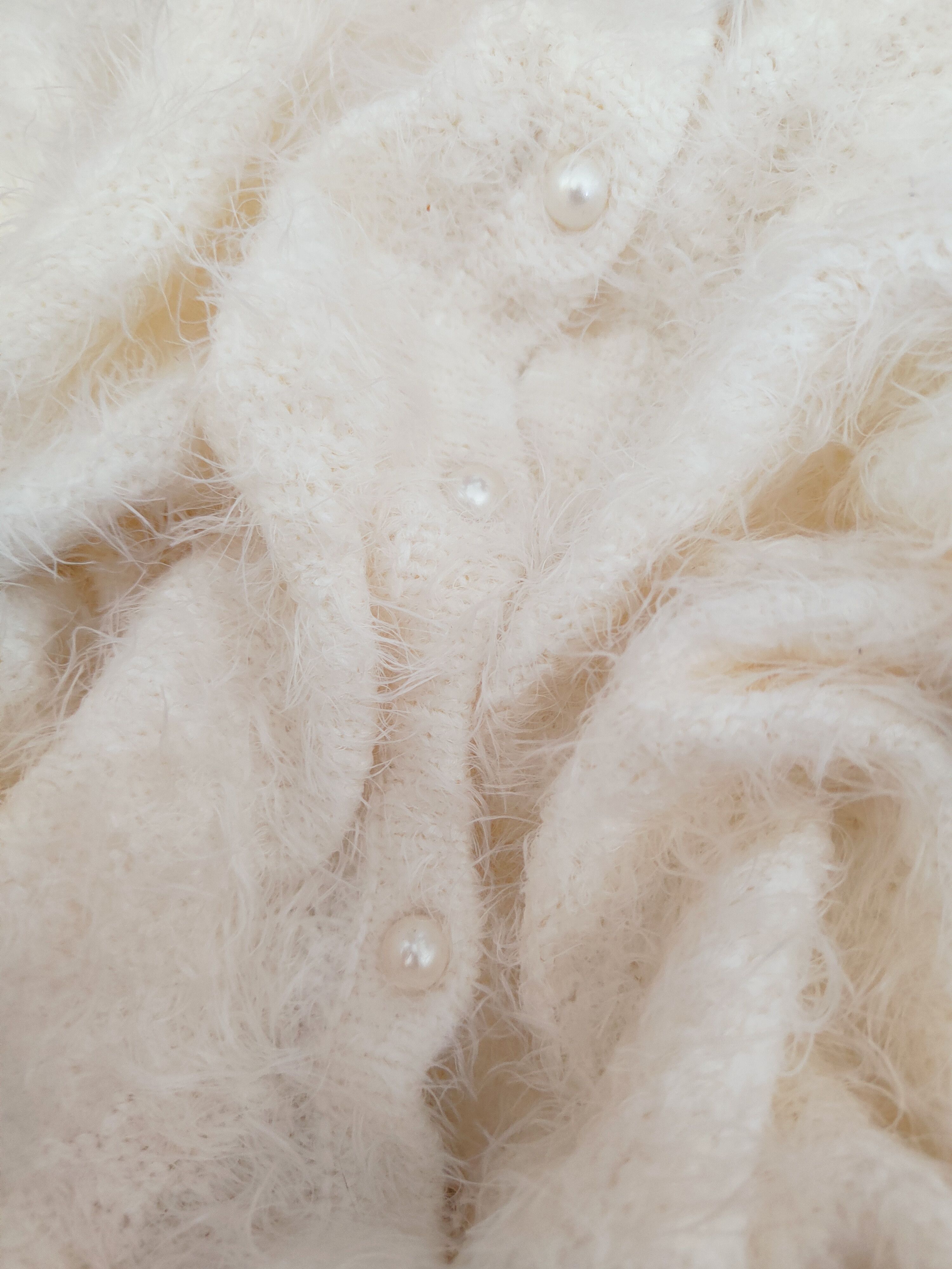 Japanese Brand × Vintage C.o.l.z.a Cream Fur Mohair Knitwear Cardigan Size L / US 10 / IT 46 - 11 Thumbnail