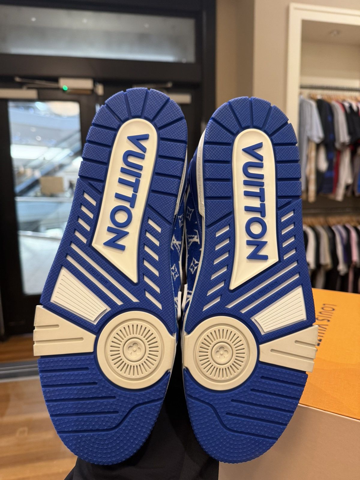 Louis Vuitton Louis Vuitton Monogram Textile Velour LV Trainer - Blue Size US 10 / EU 43 - 7 Thumbnail