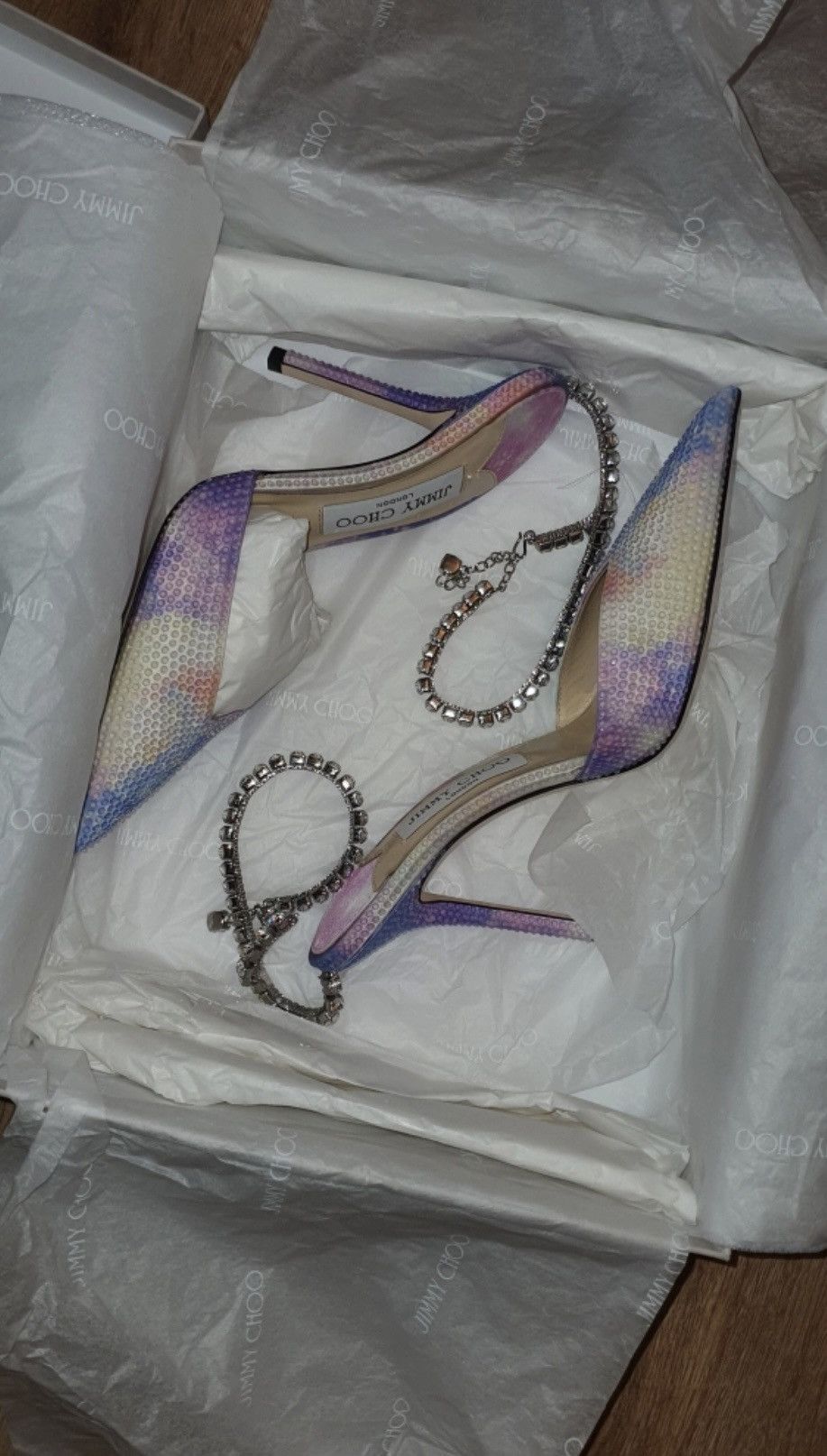 Jimmy Choo Jimmy Choo Saeda crystals all over,blue,pink, purple, 37 It Size US 7 / IT 37 - 2 Thumbnail