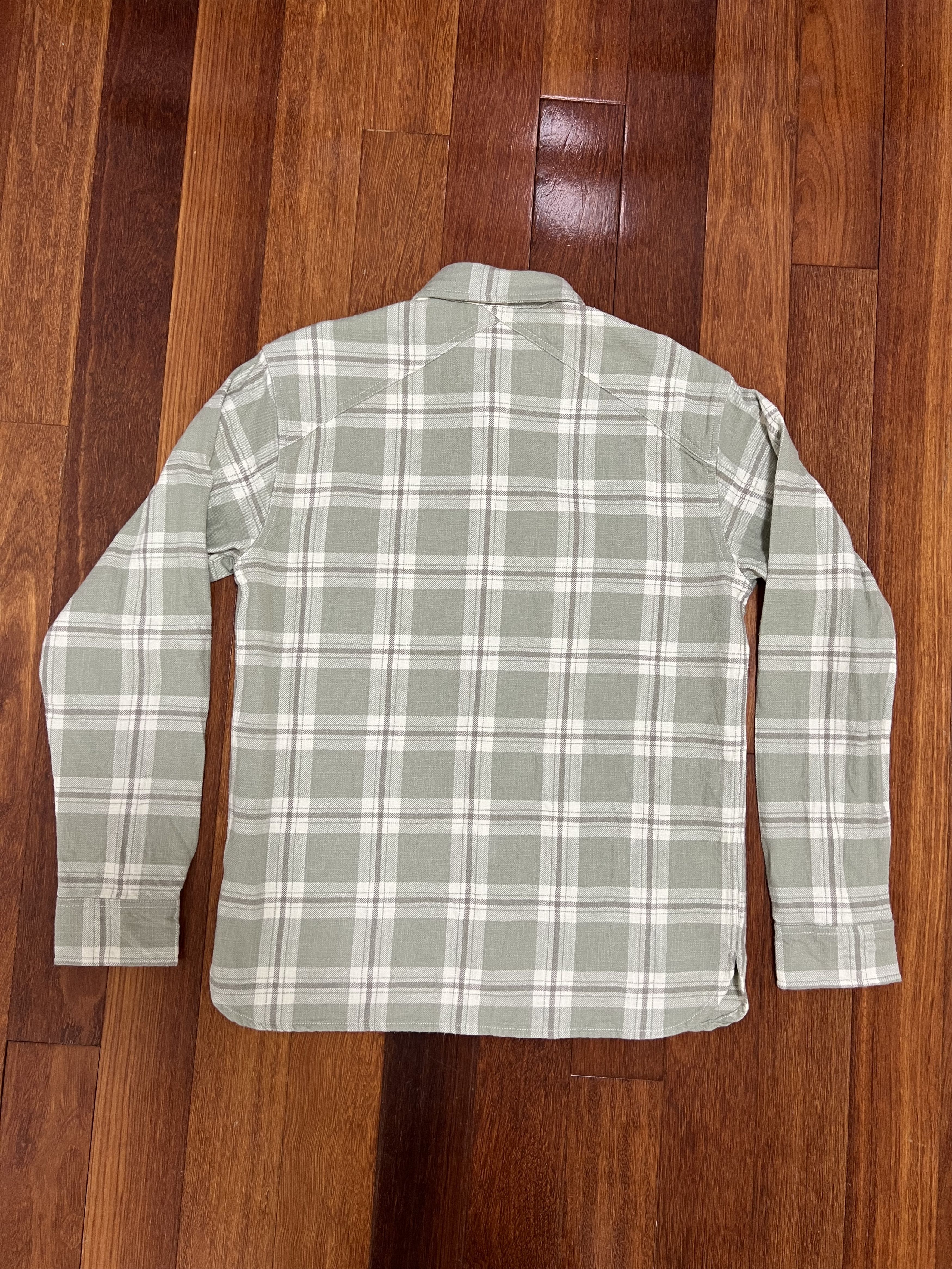 3sixteen 💚 3sixteen Crosscut Flannel Seafoam Green Slub Check NEW Size US M / EU 48-50 / 2 - 6 Thumbnail