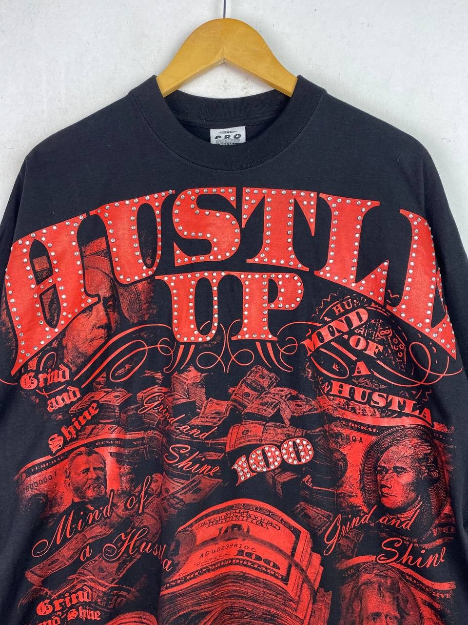 Vintage vintage hustle up hiphop all over print rap tee Size US XXL / EU 58 / 5 - 2 Thumbnail