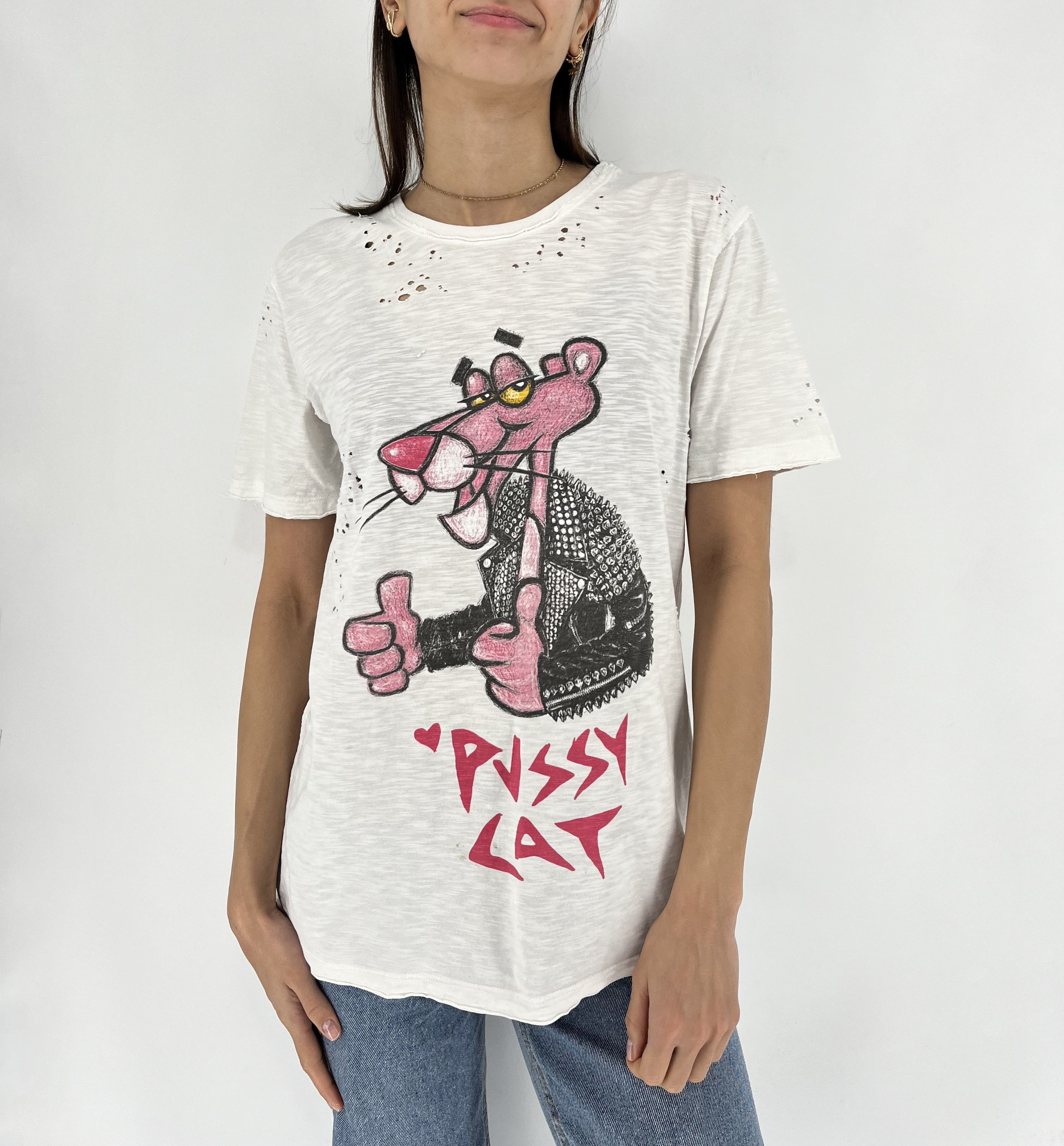 Brian Dales × Japanese Brand BRAIN DALES Montreal Pink Panther PUSSY CAT T-shirt Size M / US 6-8 / IT 42-44 - 2 Thumbnail