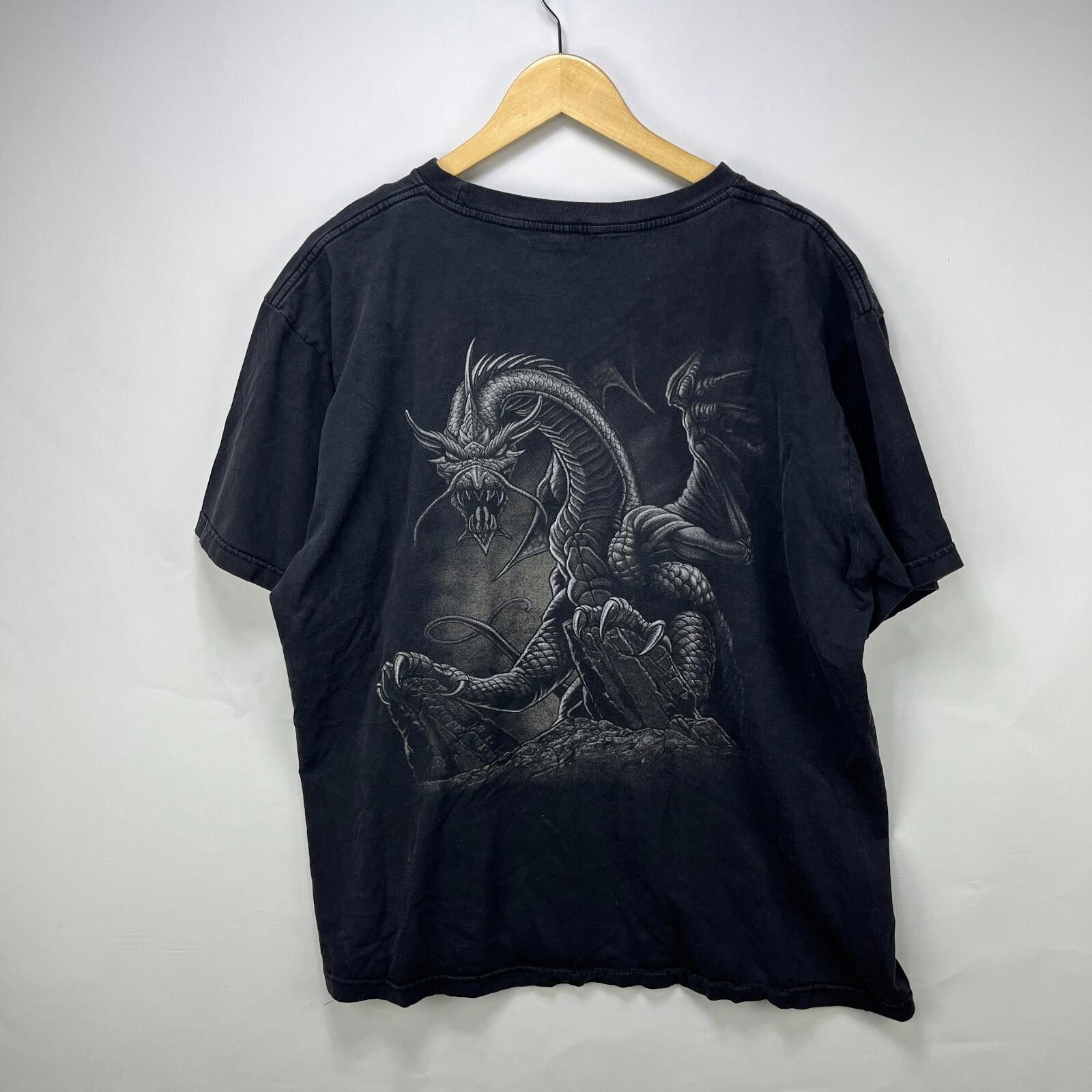Vintage Vintage Y2K Dragon Sun Faded Art T-Shirt 2XL Size US XXL / EU 58 / 5 - 5 Thumbnail