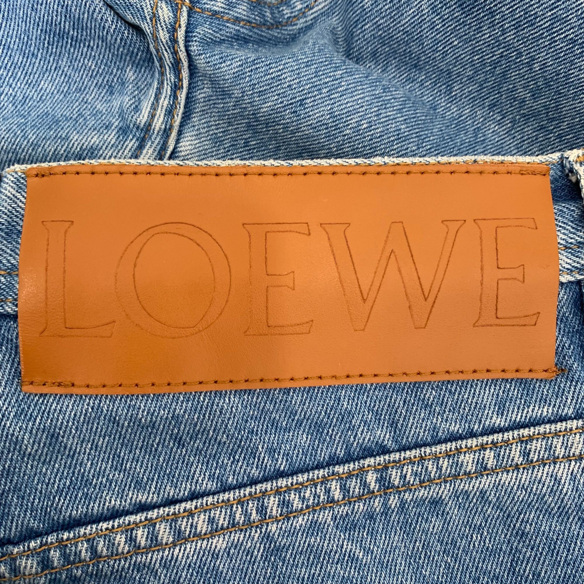 Loewe Loewe Blue Cuffed Cotton Denim Casual Trousers (Size 34/XXS) Size 27" / US 4 / IT 40 - 4 Thumbnail