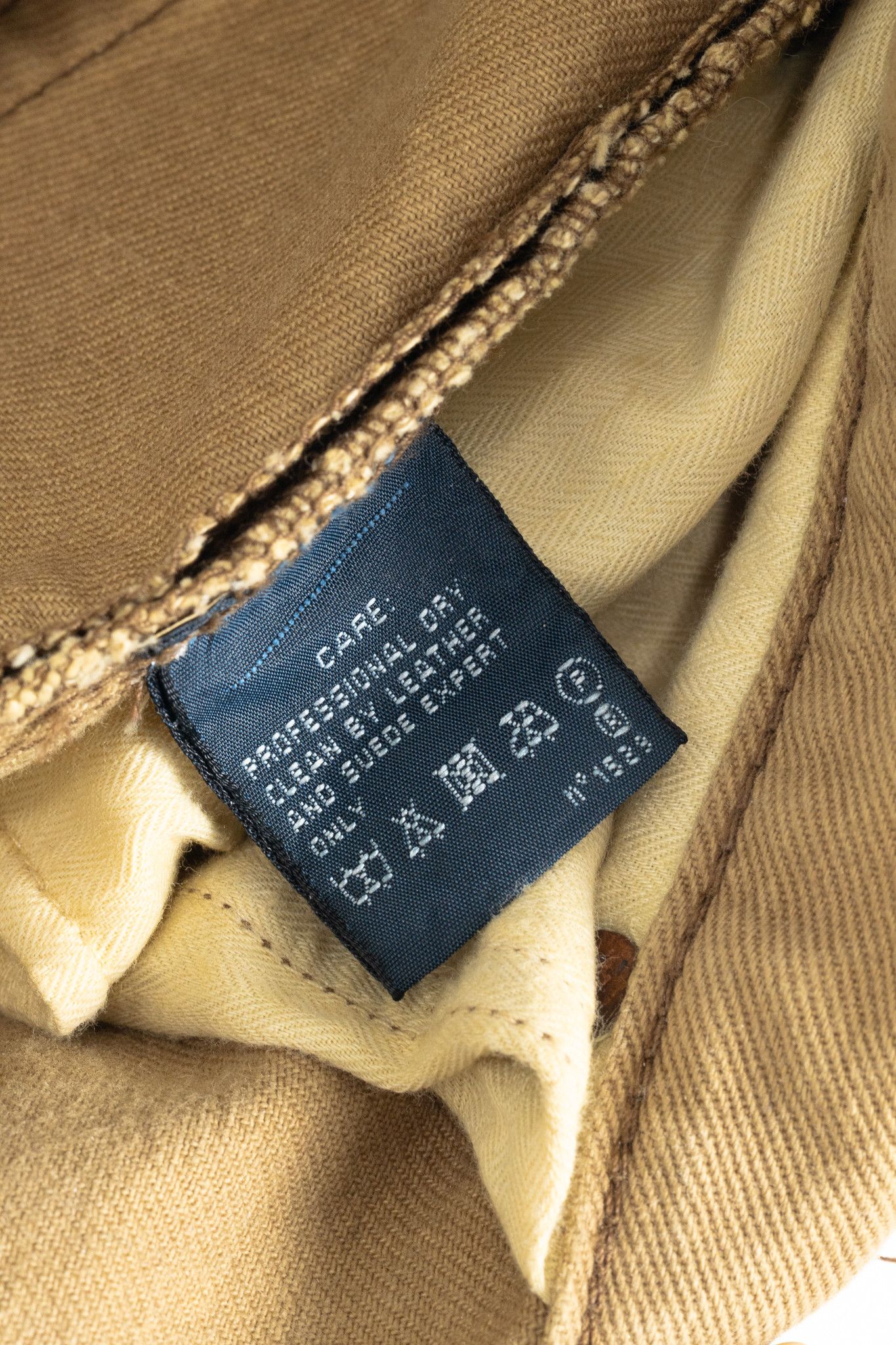 Ralph Lauren Ralph Lauren Tan Distressed Cotton Leather-Trim Jeans Size 29" - 13 Thumbnail