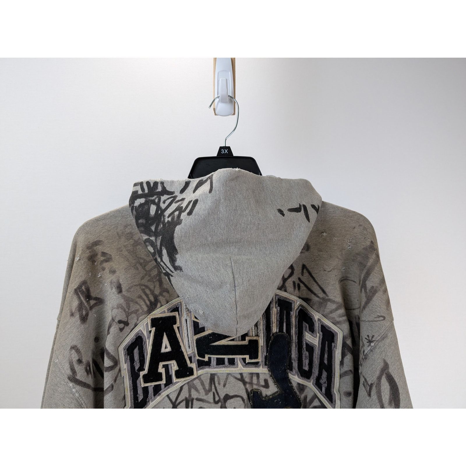 Balenciaga o1rshd1 Medium Fit Zip-Up Hoodie 1300 in Heather Grey Size US XS / EU 42 / 0 - 10 Thumbnail