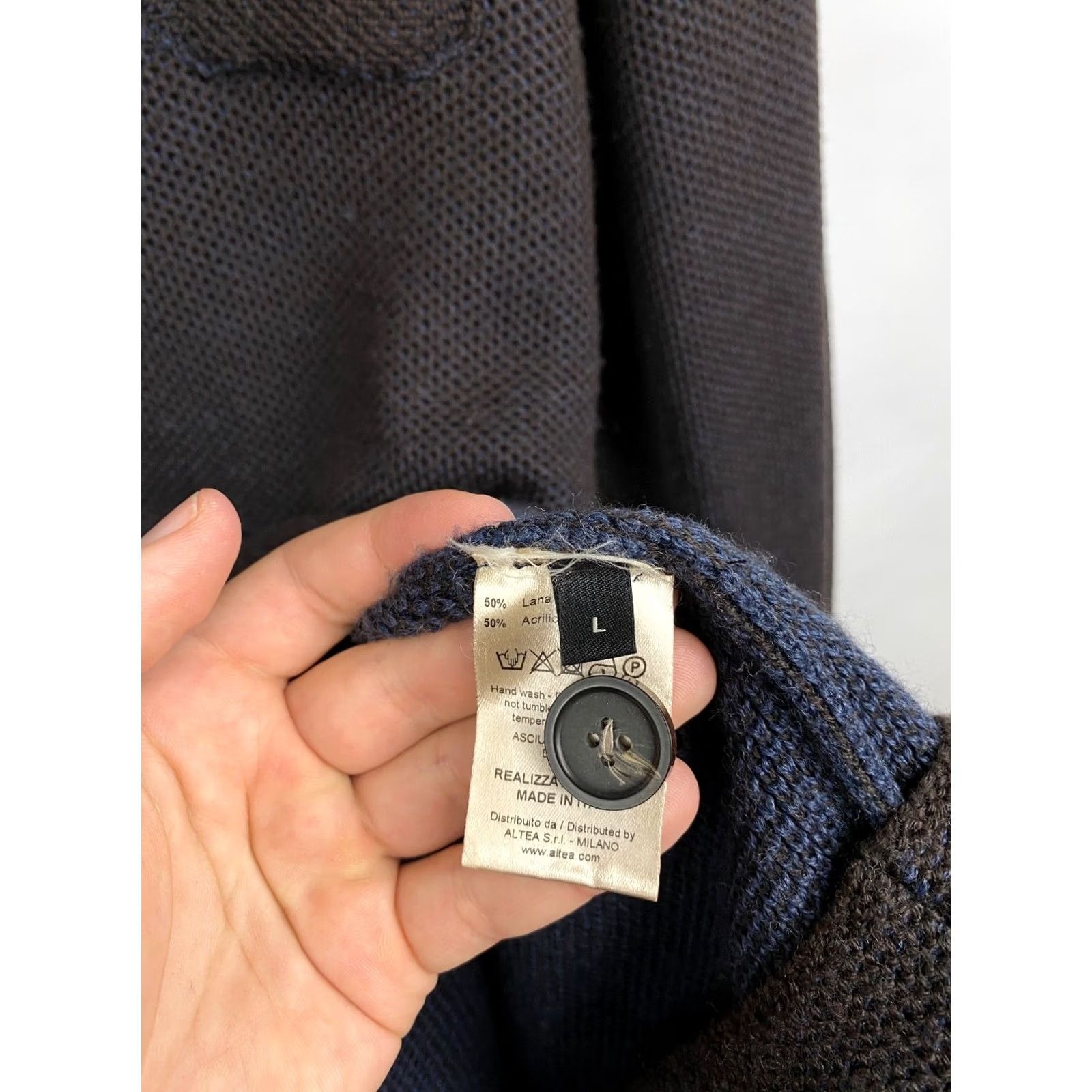 Altea 🇮🇹 Altea Lana Wool Cardigan made in Italy Rare Retro Hype Y2K - Brown - XL Size US XL / EU 56 / 4 - 7 Thumbnail