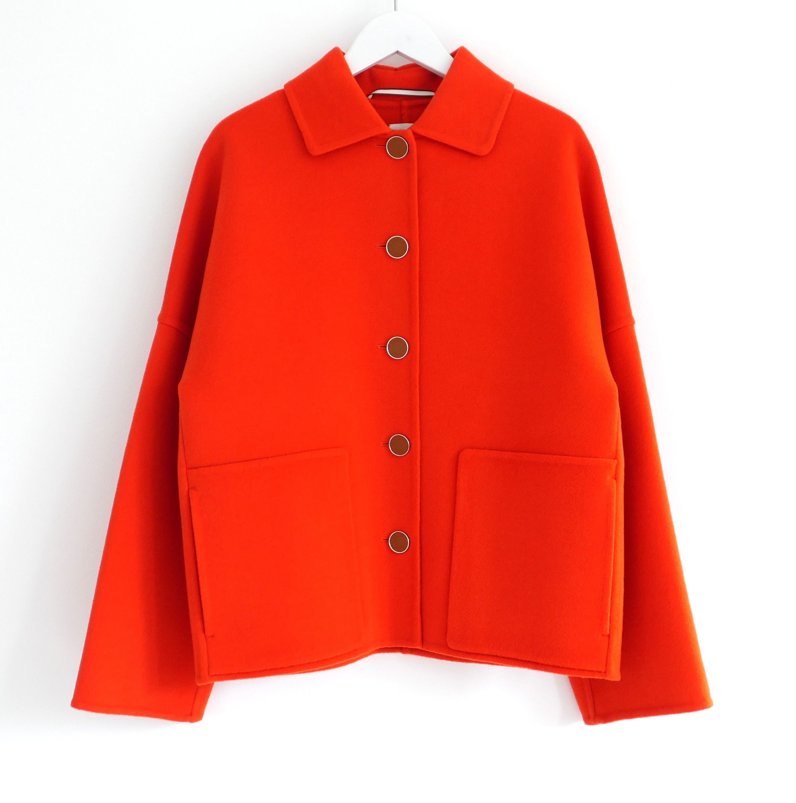 Hermes Hermes Rouge Cornaline Double Faced Cashmere Jacket Size XS / US 0-2 / IT 36-38 - 1 Thumbnail