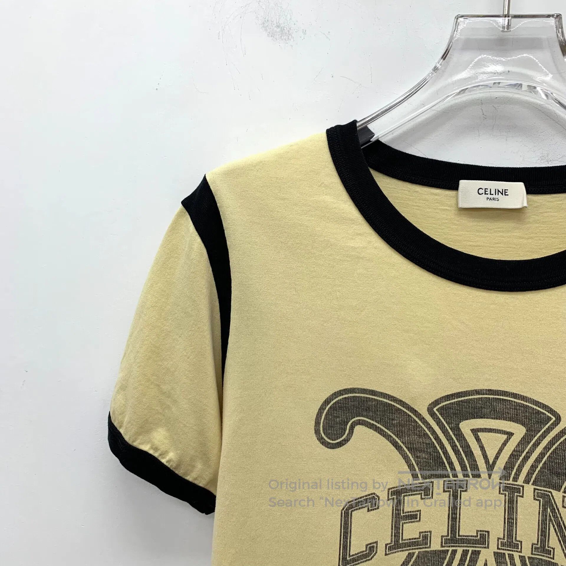 Celine Celine Yellow Logo Letter Triumph Arch Print Cotton Short Size S / US 4 / IT 40 - 3 Thumbnail