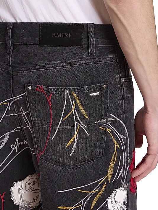 Amiri os11x1225 Floral Relaxed Carpenter Jeans in Multicolor Size US 32 / EU 48 - 6 Thumbnail