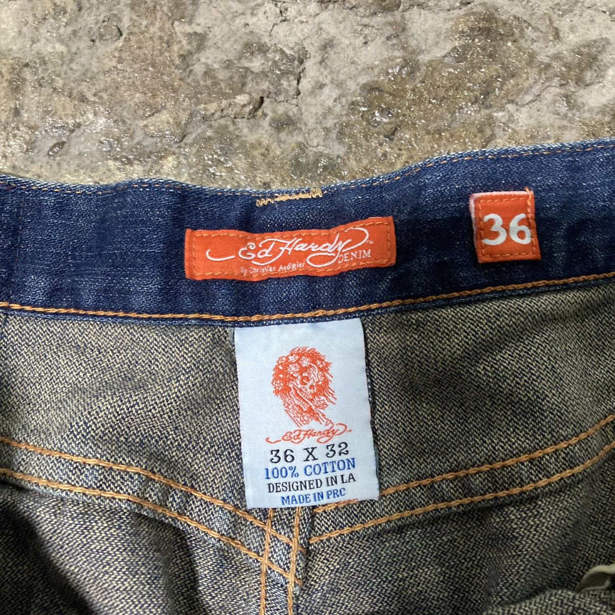 Ed Hardy × Japanese Brand × Vintage Crazy Vintage Y2K Ed Hardy Jeans Japanese Skull Skater Style Size US 36 / EU 52 - 7 Thumbnail
