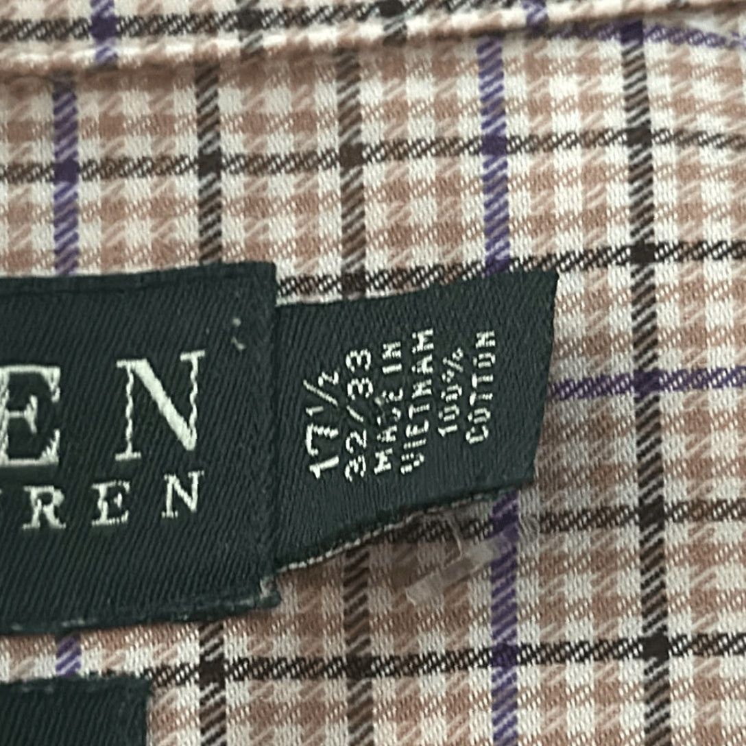 Ralph Lauren LAUREN RALPH LAUREN Shirt Mens Brown CHECKERED LONG SLEEVE Sz 17 1/2 Green Label Size US XXL / EU 58 / 5 - 6 Thumbnail