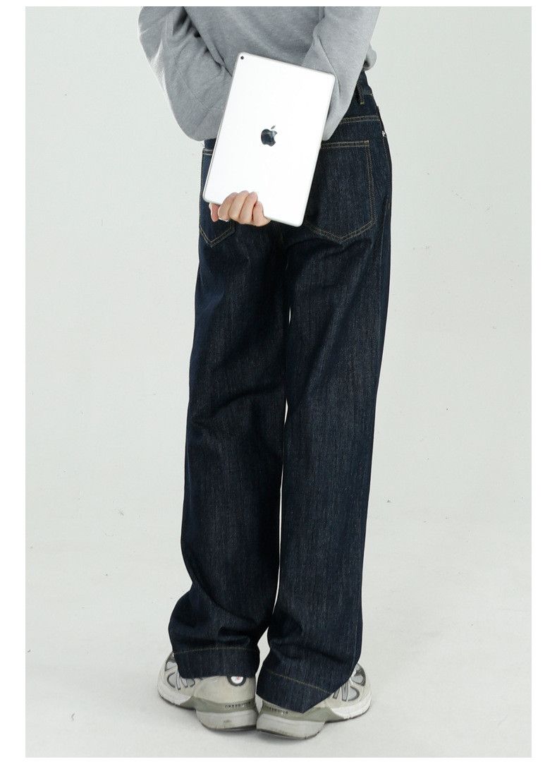 Japanese Brand Japanese retro black versatile loose straight jeans for men Size US 32 / EU 48 - 3 Thumbnail