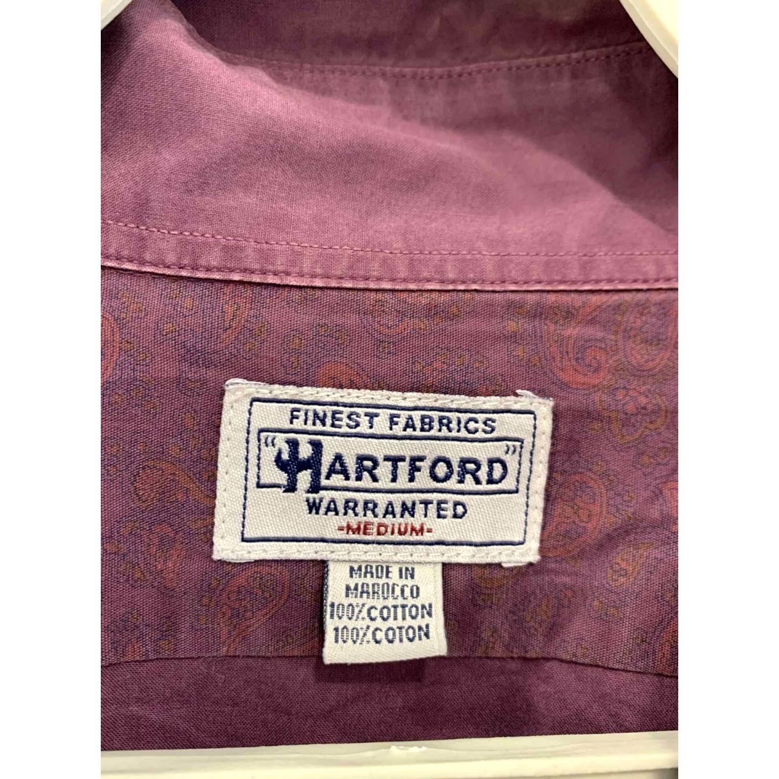 Hartford Hartford Dress Shirt Purple Long Sleeve 100% Cotton Men’s M Size 40R - 3 Thumbnail