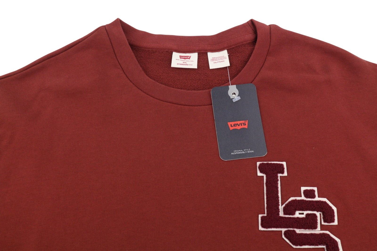 Levi's STANDARD FIT 2XL Red Crew Neck Logo Cotton Pullover 87110 Size US XXL / EU 58 / 5 - 4 Thumbnail
