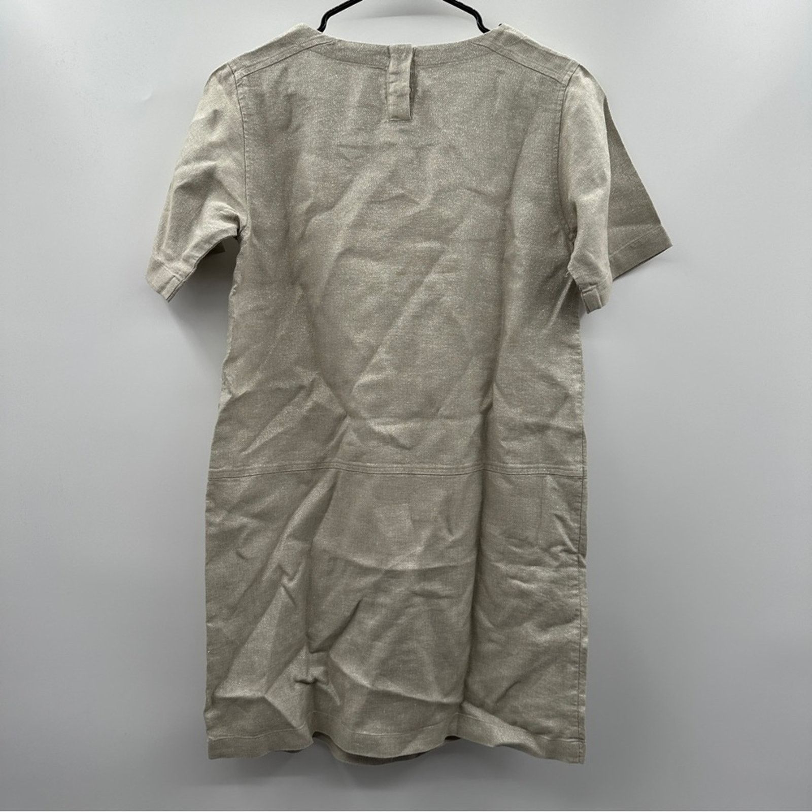 Eileen Fisher Eileen Fisher Twinkle Organic Linen Beige Metallic Dress Size XS / US 0-2 / IT 36-38 - 4 Thumbnail