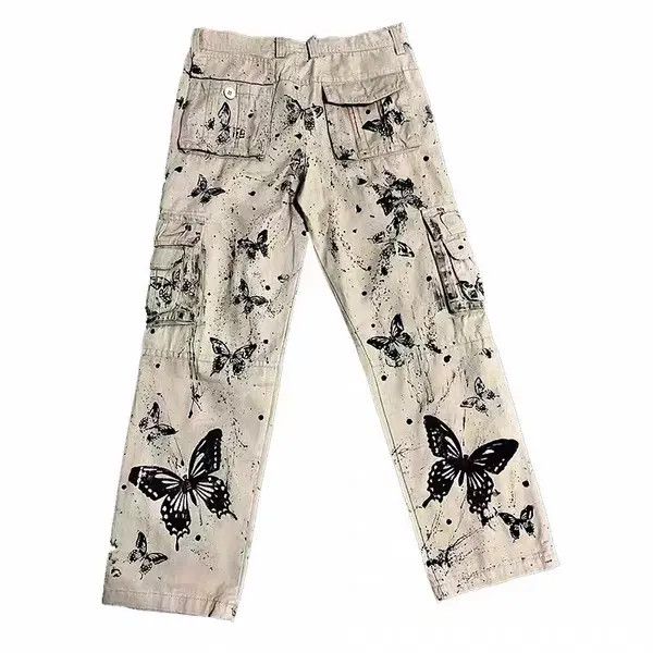 Japanese Brand Artist splash tie-dye butterfly overalls Size US 30 / EU 46 - 2 Thumbnail