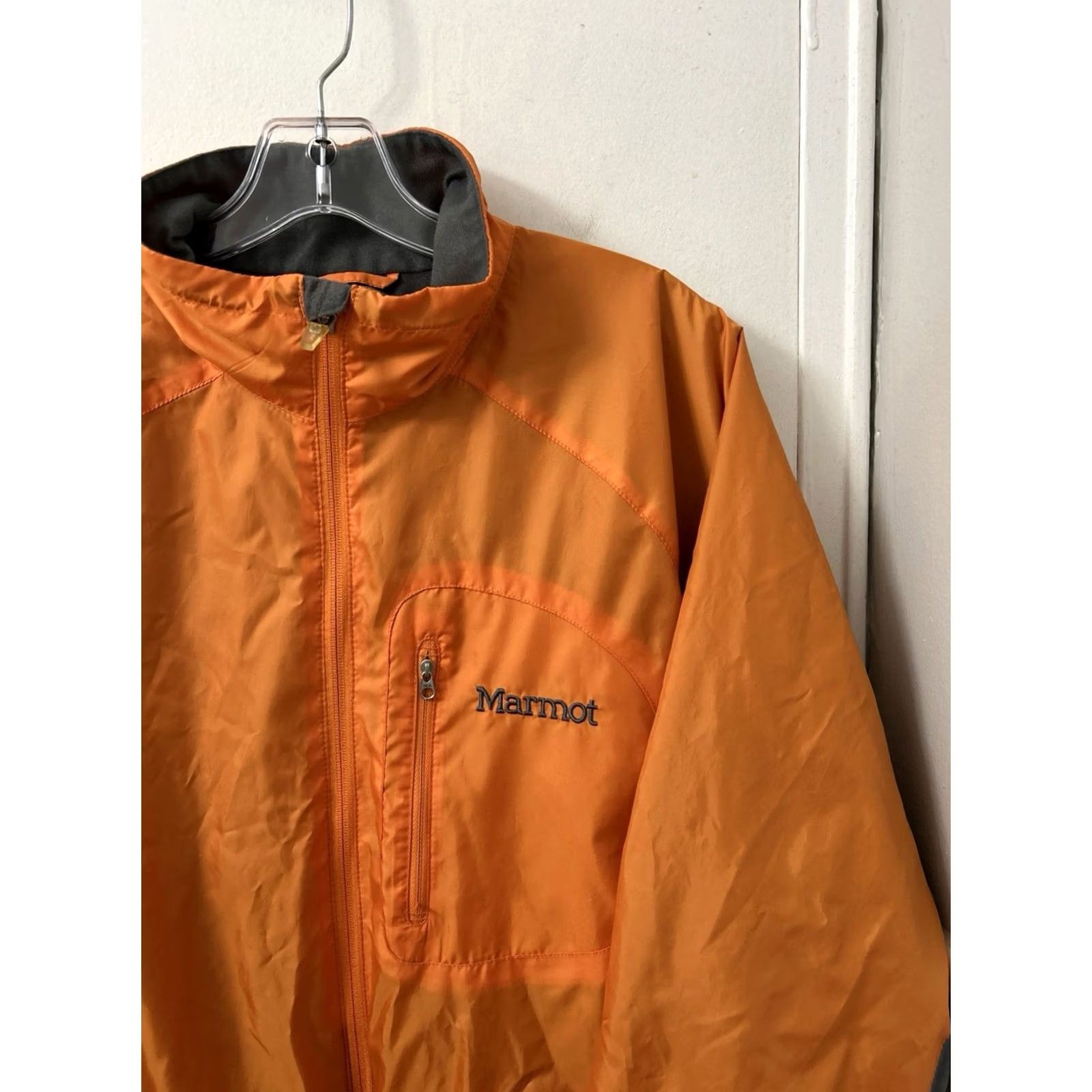 Marmot Marmot Jacket Mens Large Orange Grey Full Zip Windbreaker Fleece Lined Size US L / EU 52-54 / 3 - 4 Thumbnail