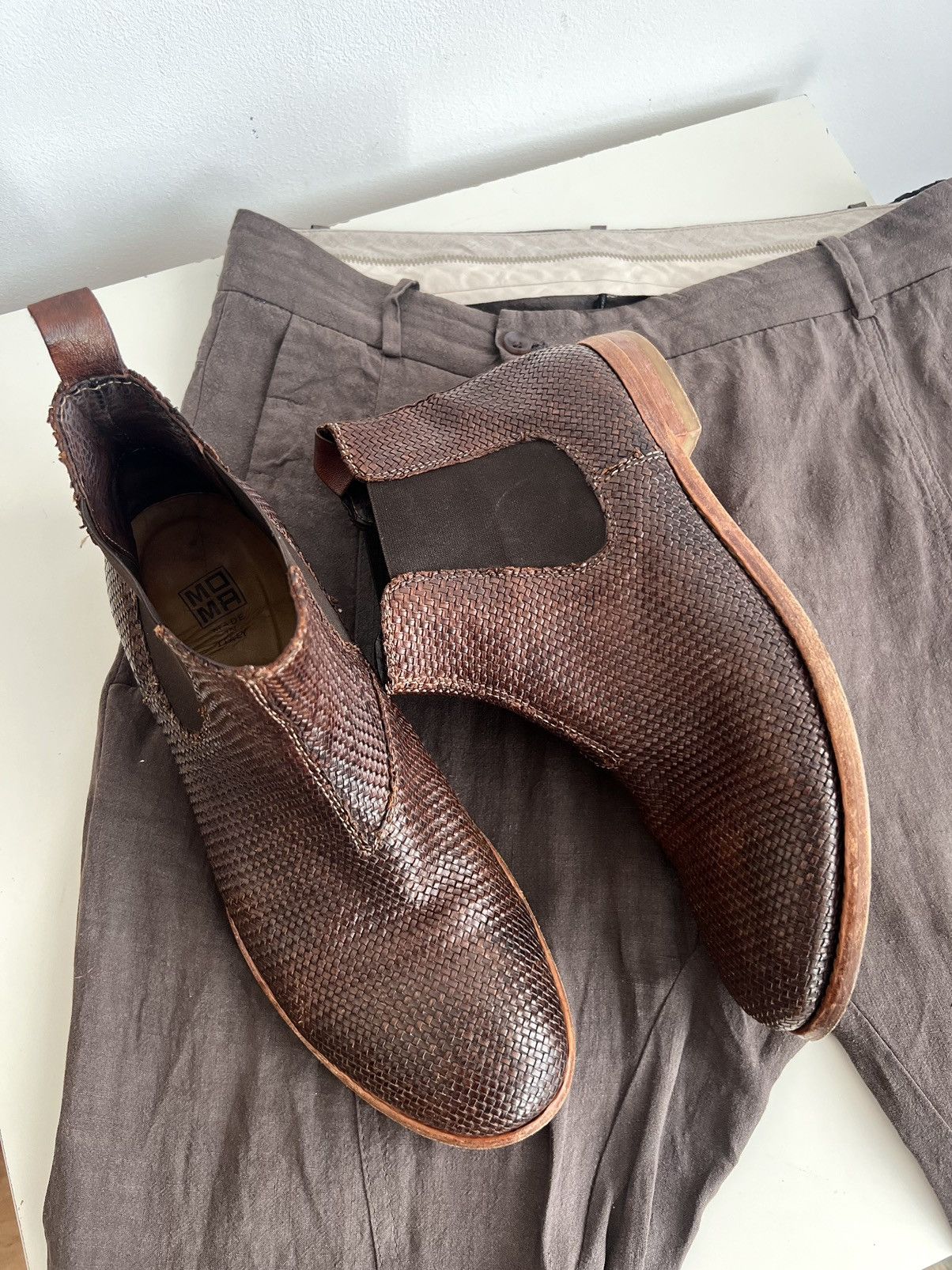 Officine Creative 🔥MOMA Woven Chelsea Leather Boots (Guidi , A1923 ) Size US 11 / EU 44 - 1 Thumbnail