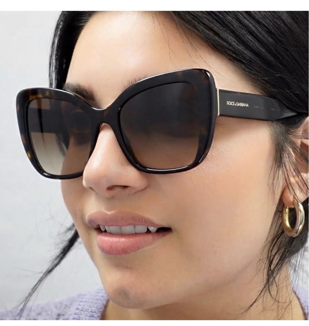 Dolce & Gabbana Authentic Dolce & Gabbana Havana DG4348 Butterfly Sunglasses Size ONE SIZE - 12 Thumbnail