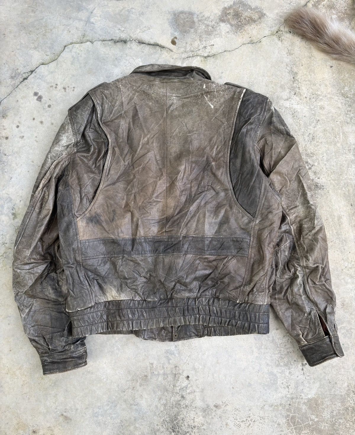 Kadoya Vintage Distressed Cafe Racer Aviator Pilot Leather Jacket Size US L / EU 52-54 / 3 - 2 Thumbnail