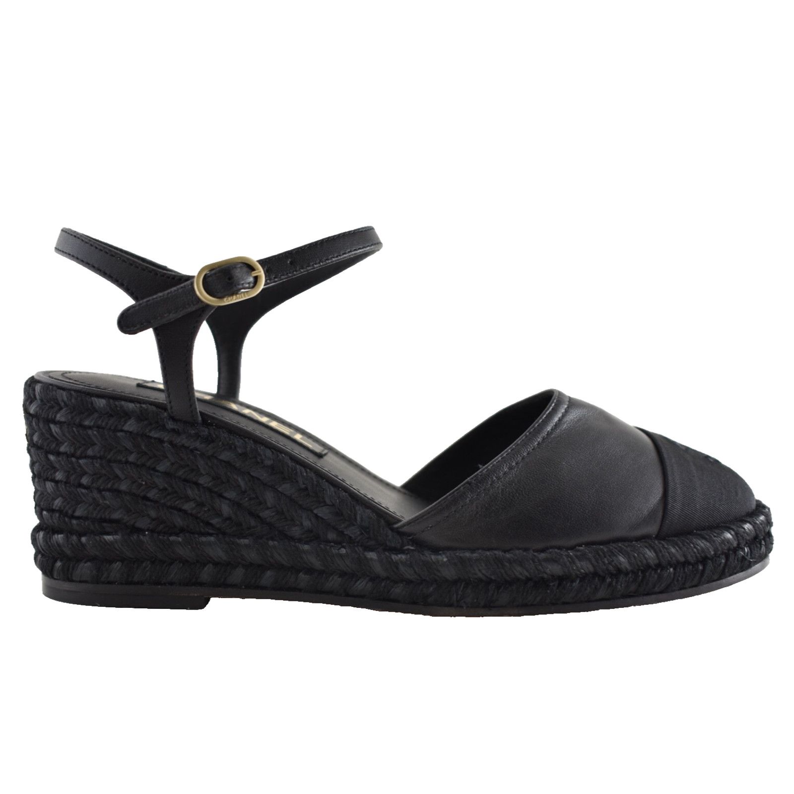 Chanel Chanel 23P Black Lambskin Cord Espadrille CC Logo Ankle Size US 8 / IT 38 - 1 Thumbnail