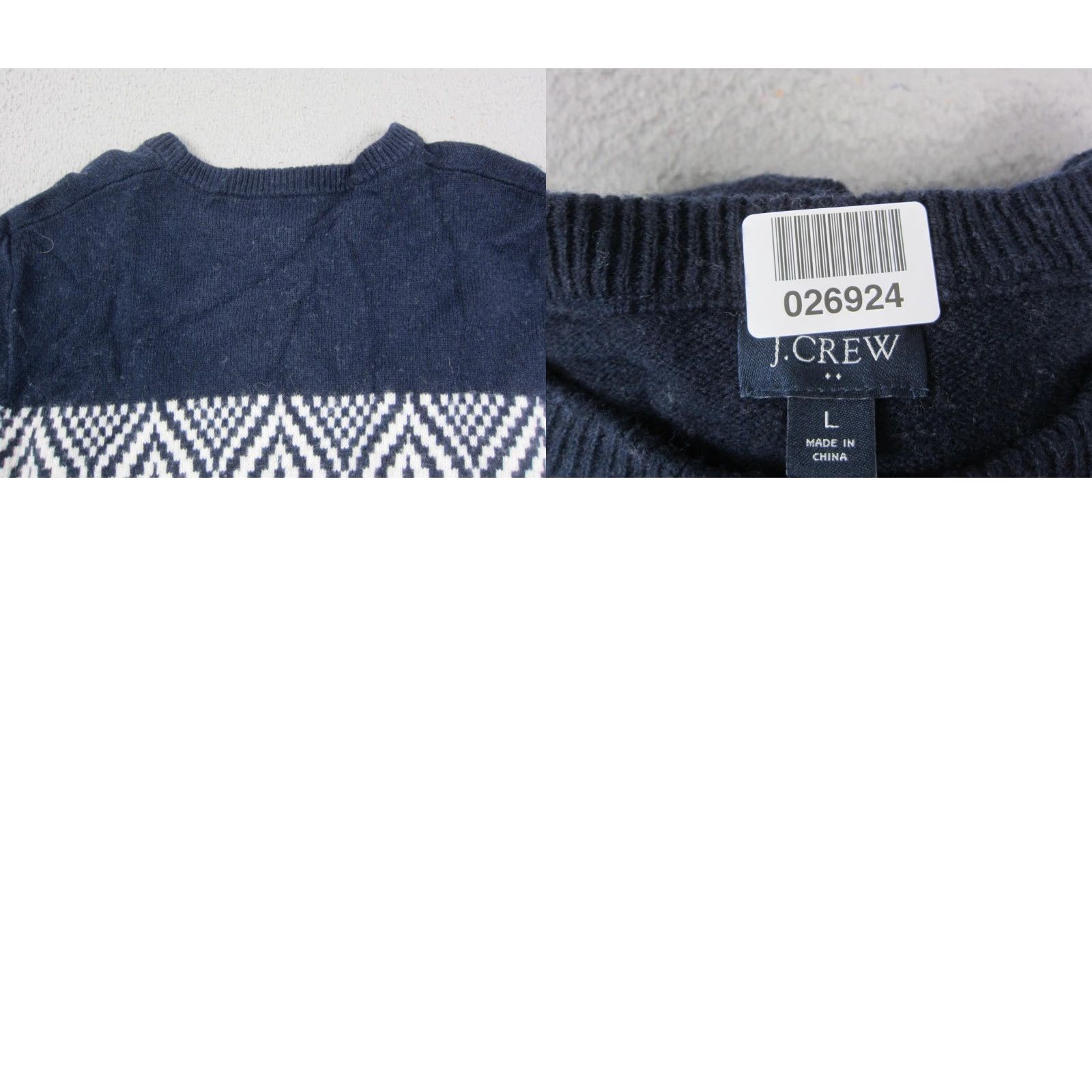 J.Crew J.CREW Sweater Mens Large Blue Fair Isle Crewneck Wool Poly Adult Knit Size US L / EU 52-54 / 3 - 9 Thumbnail
