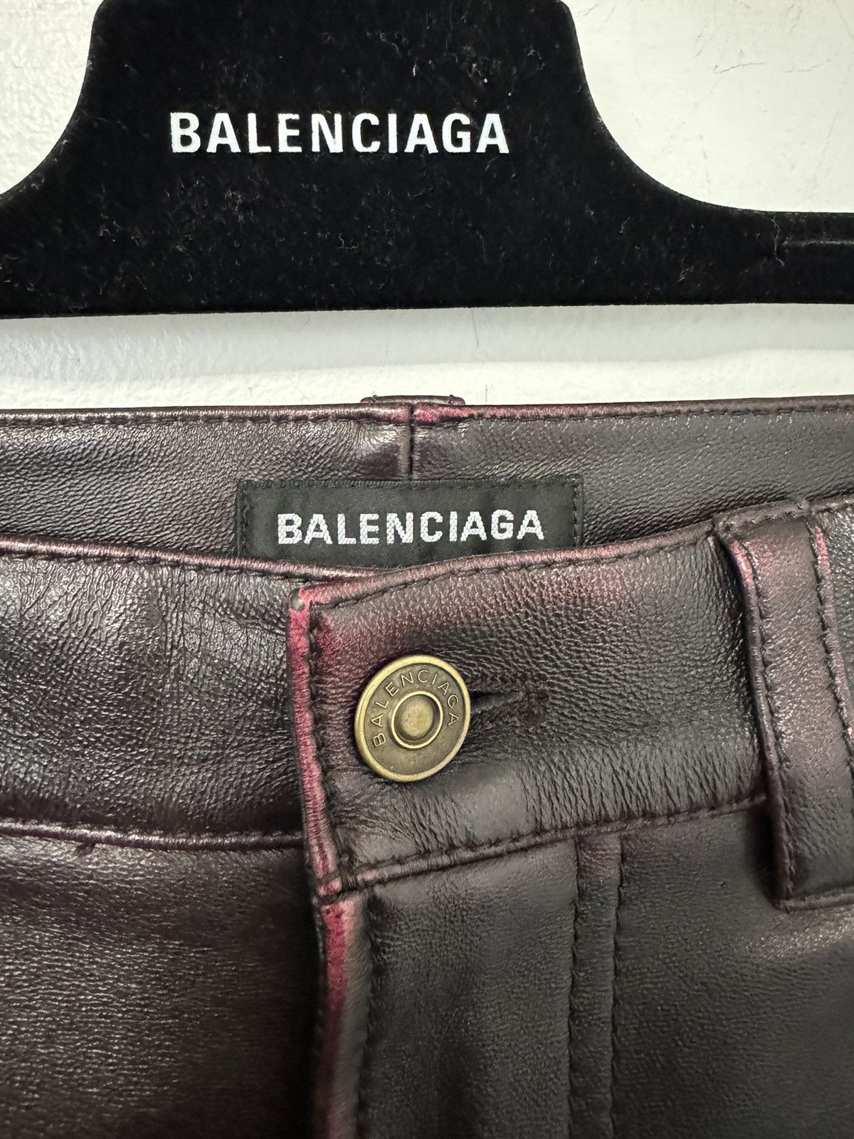 Balenciaga Balenciaga Silk Lined Leather Pants Size US 31 - 6 Thumbnail