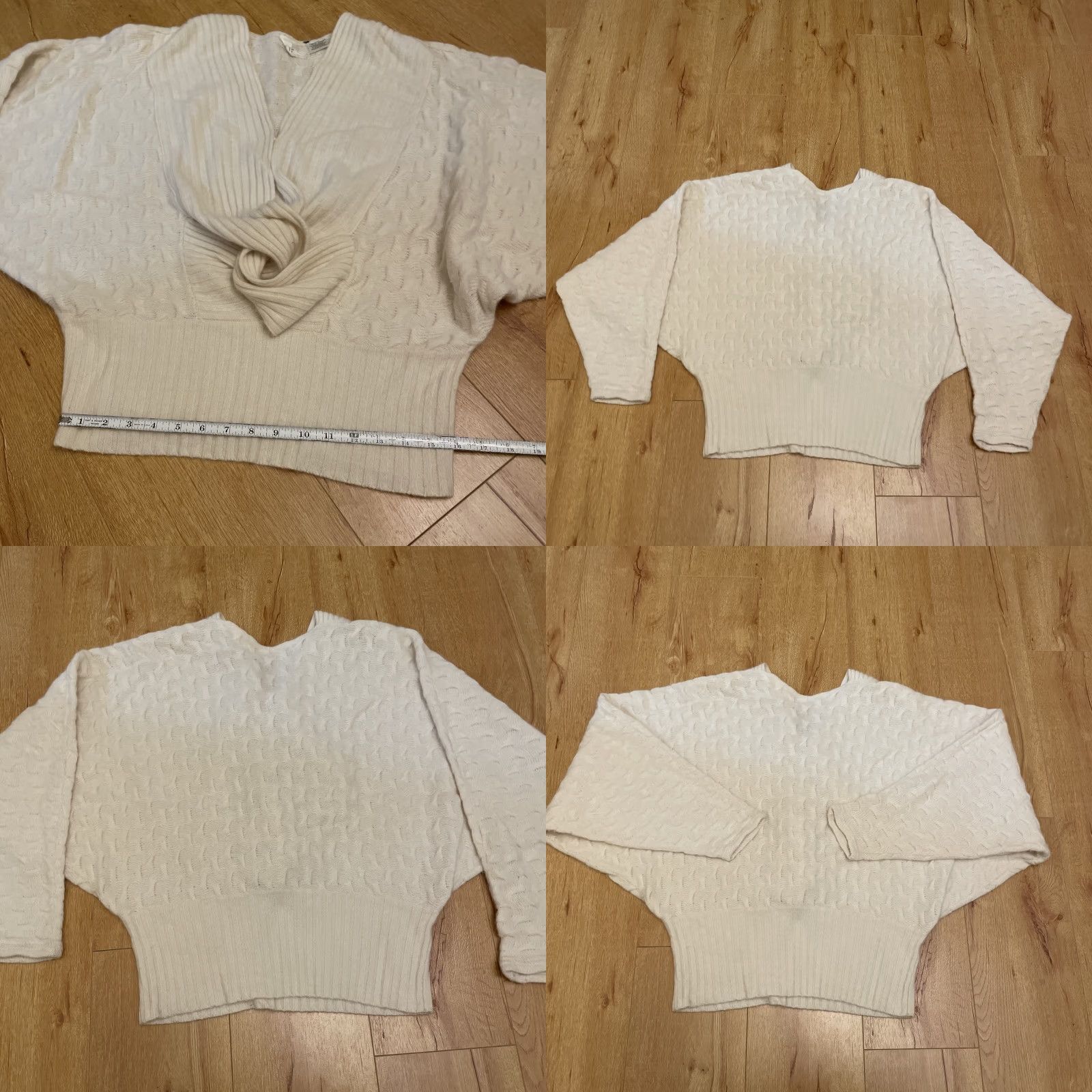 Vintage VINTAGE Women’s Cream Open Front Knot Angora Wool Dolman L Sweater Italy Knit Wool Blend Regular Fit Mens? Size L / US 10 / IT 46 - 8 Thumbnail