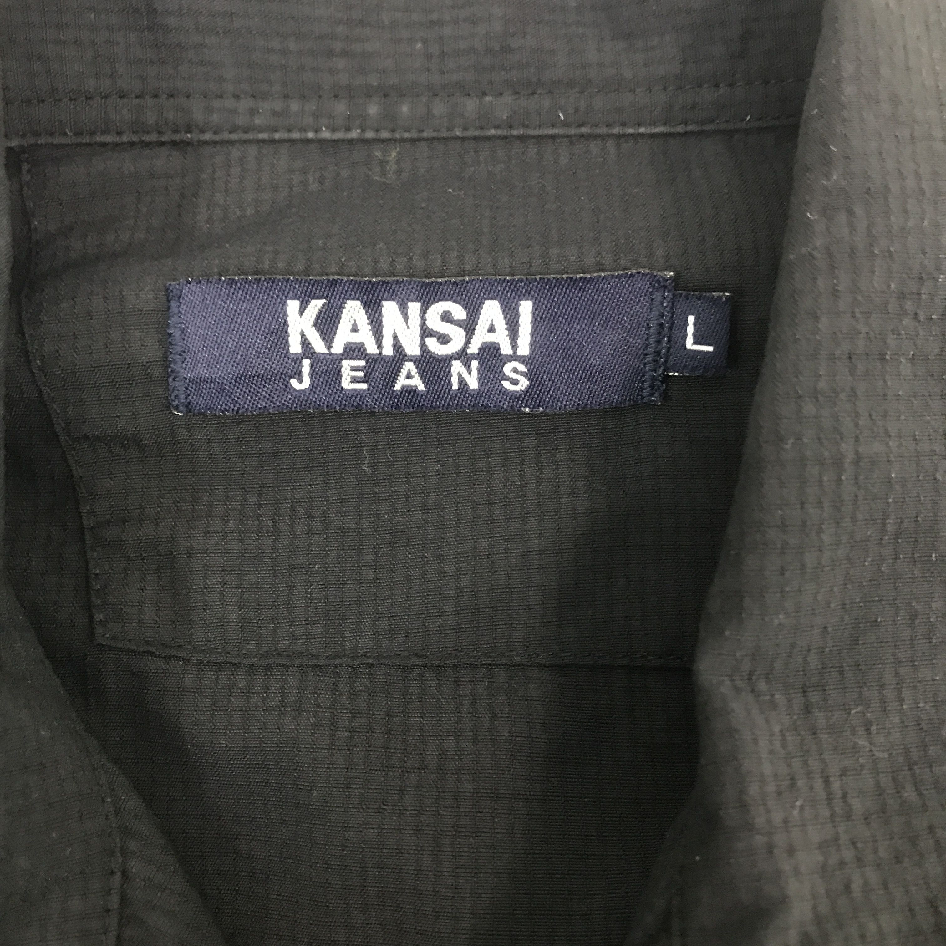 Japanese Brand × Kansai Yamamoto Vintage Kansai Jeans Button up T-shirt black shirt Size US L / EU 52-54 / 3 - 7 Thumbnail