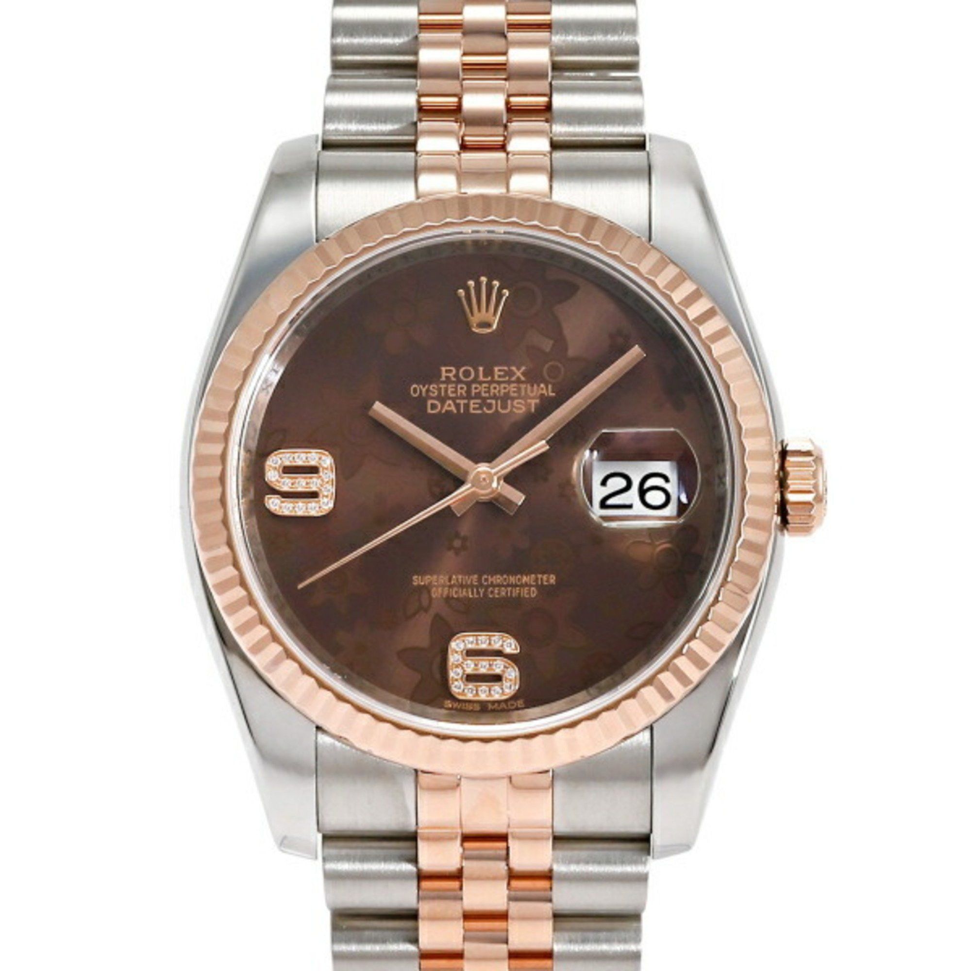 Rolex Rolex Datejust 36 116231 Brown Flower (6 and 9 Diamonds) Dial Men's Watch __ Size ONE SIZE - 1 Thumbnail