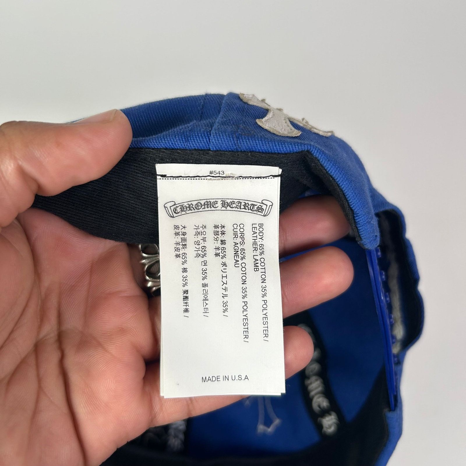 Chrome Hearts Chrome Hearts Blue Cross Patch CH Baseball Hat Size ONE SIZE - 6 Thumbnail