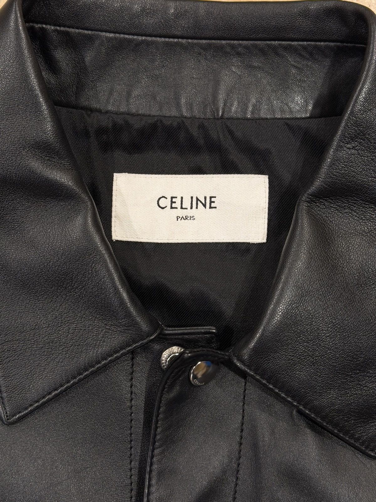 Celine Celine x Hedi SS23 Runway Bauhaus Leather Trucker Jacket Size US XL / EU 56 / 4 - 9 Thumbnail