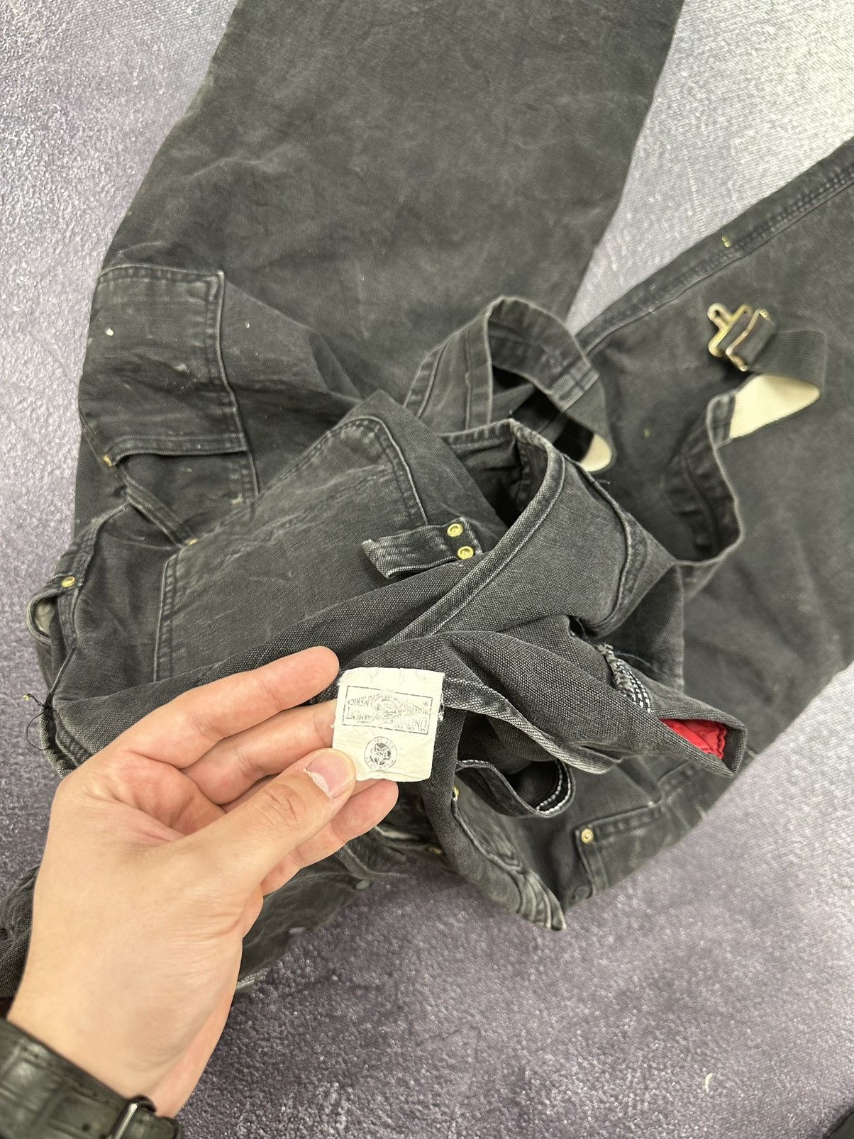 Carhartt Vintage 90s Carhartt Double Knee Black Work Overall Size US 40 / EU 56 - 15 Thumbnail