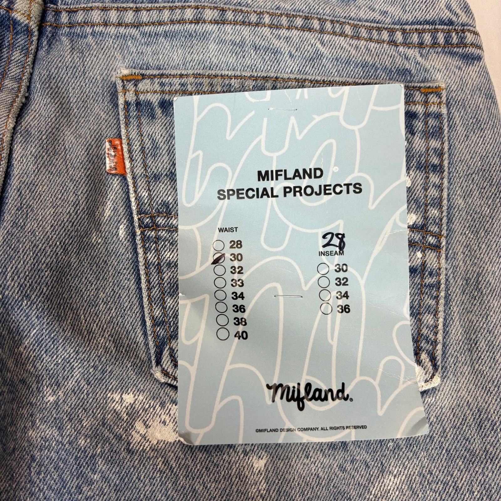 Mifland Mifland Vintage 90 Levi’s Jeans Straight Leg Paint 30x28 Size US 30 / EU 46 - 4 Thumbnail