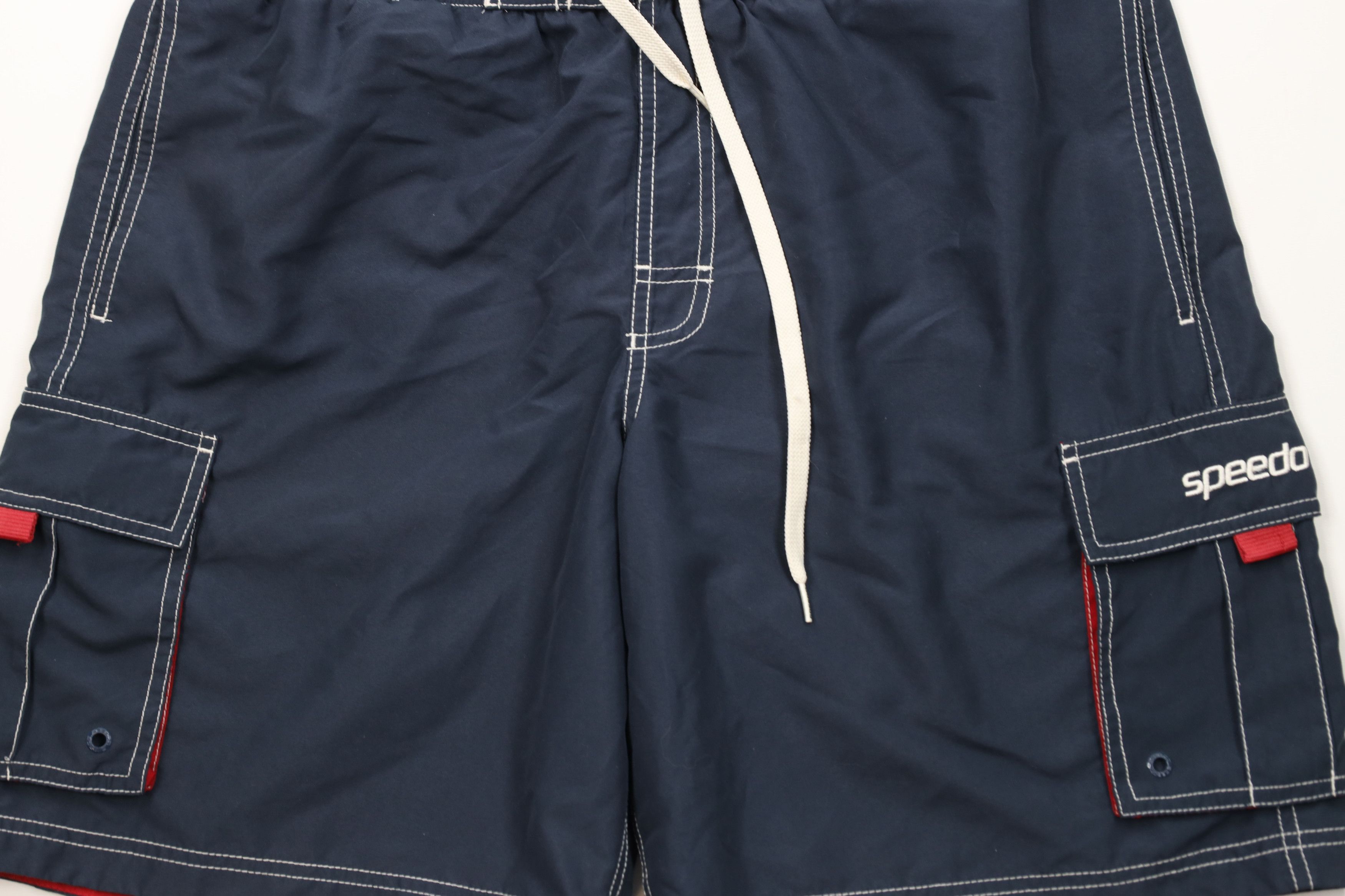 Speedo Vintage Speedo Spell Out Lined Cargo Shorts Swim Trunks Blue Size US 32 / EU 48 - 3 Thumbnail
