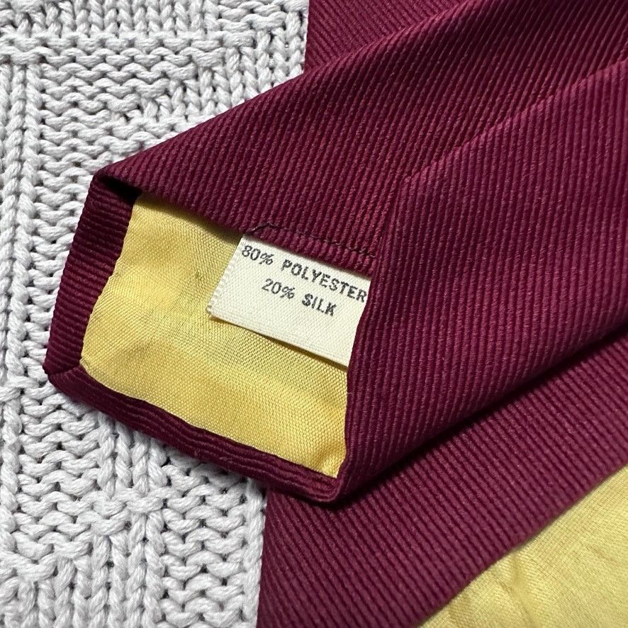 Vintage Vintage maroon textured silk blend mens tie Size ONE SIZE - 3 Thumbnail